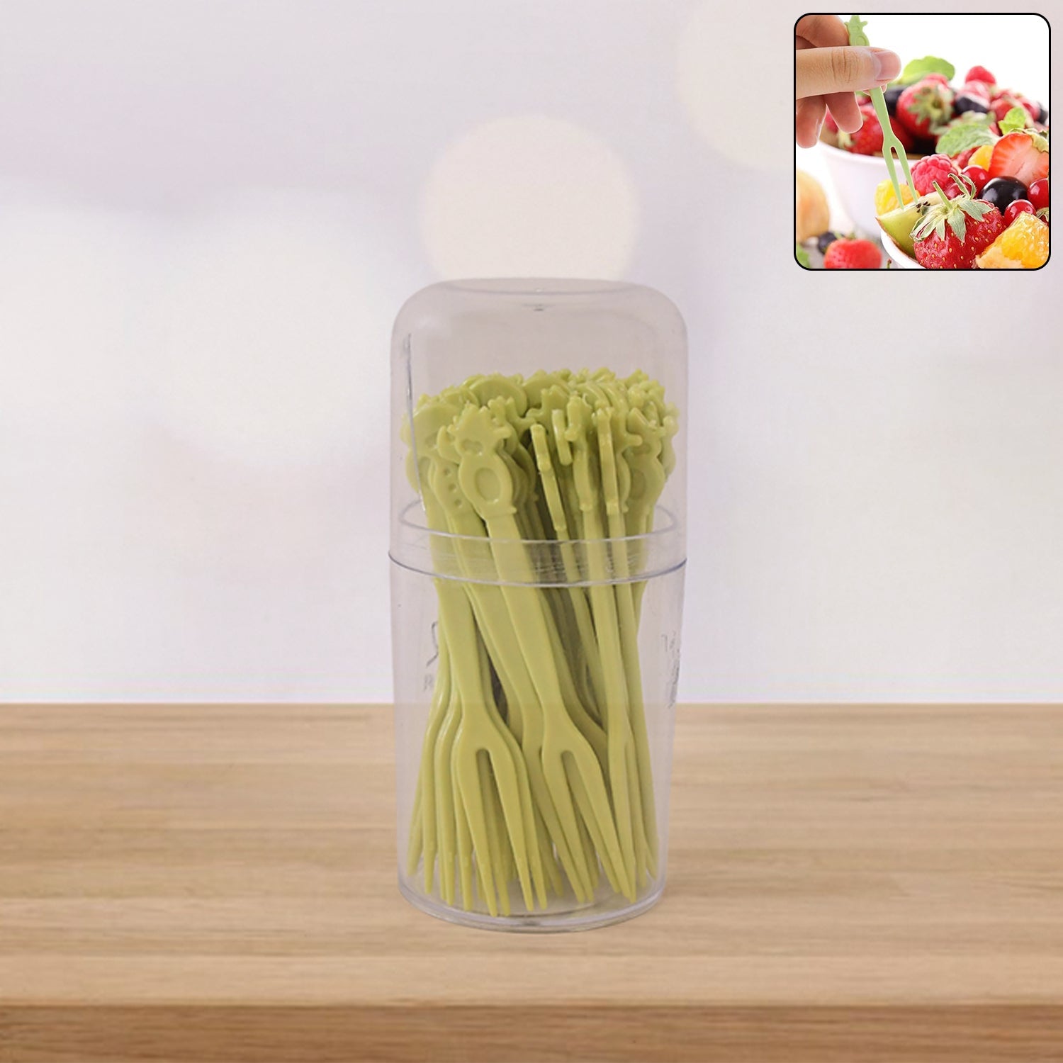 Plastic Fruit Forks Cake Dessert Forks Mini Forks (50 Pcs Set)