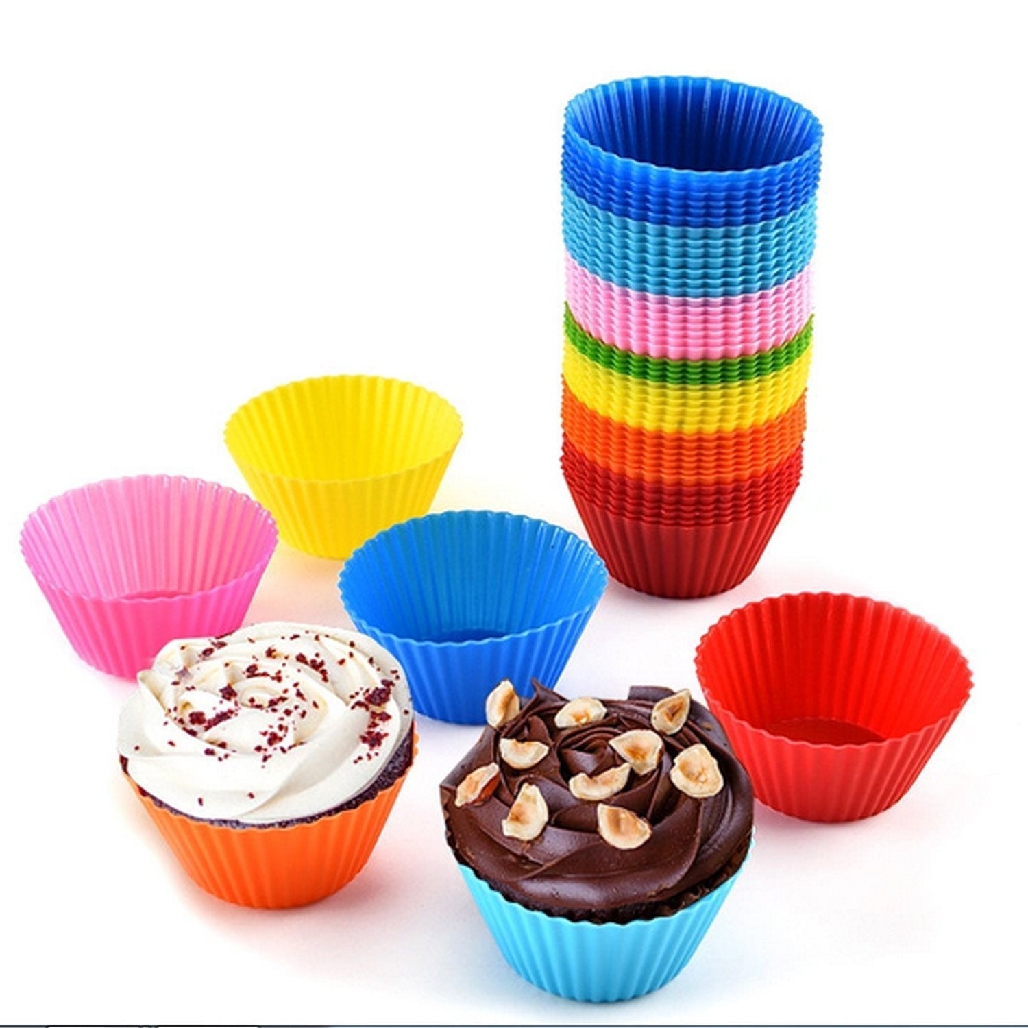 Silicone cupcake Shaped Baking Mold Fondant Cake Tool Chocolate Candy Cookies Pastry Soap Moulds, Diwali (6 pc)