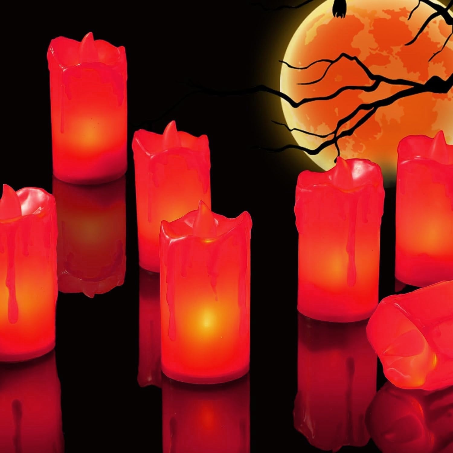 Flameless Melted Design Candles for Decoration, Diwali (1 pc)