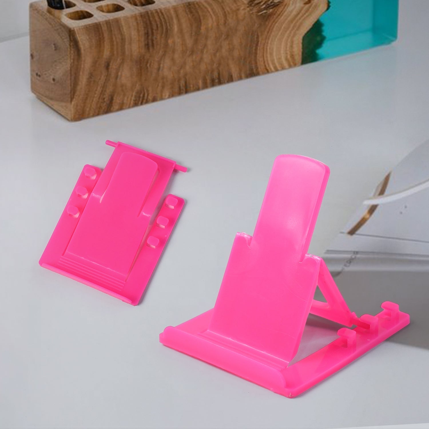 Customized / Personalized Adjustable Foldable Plastic Mobile Phone Stand Holder (1 Pc)