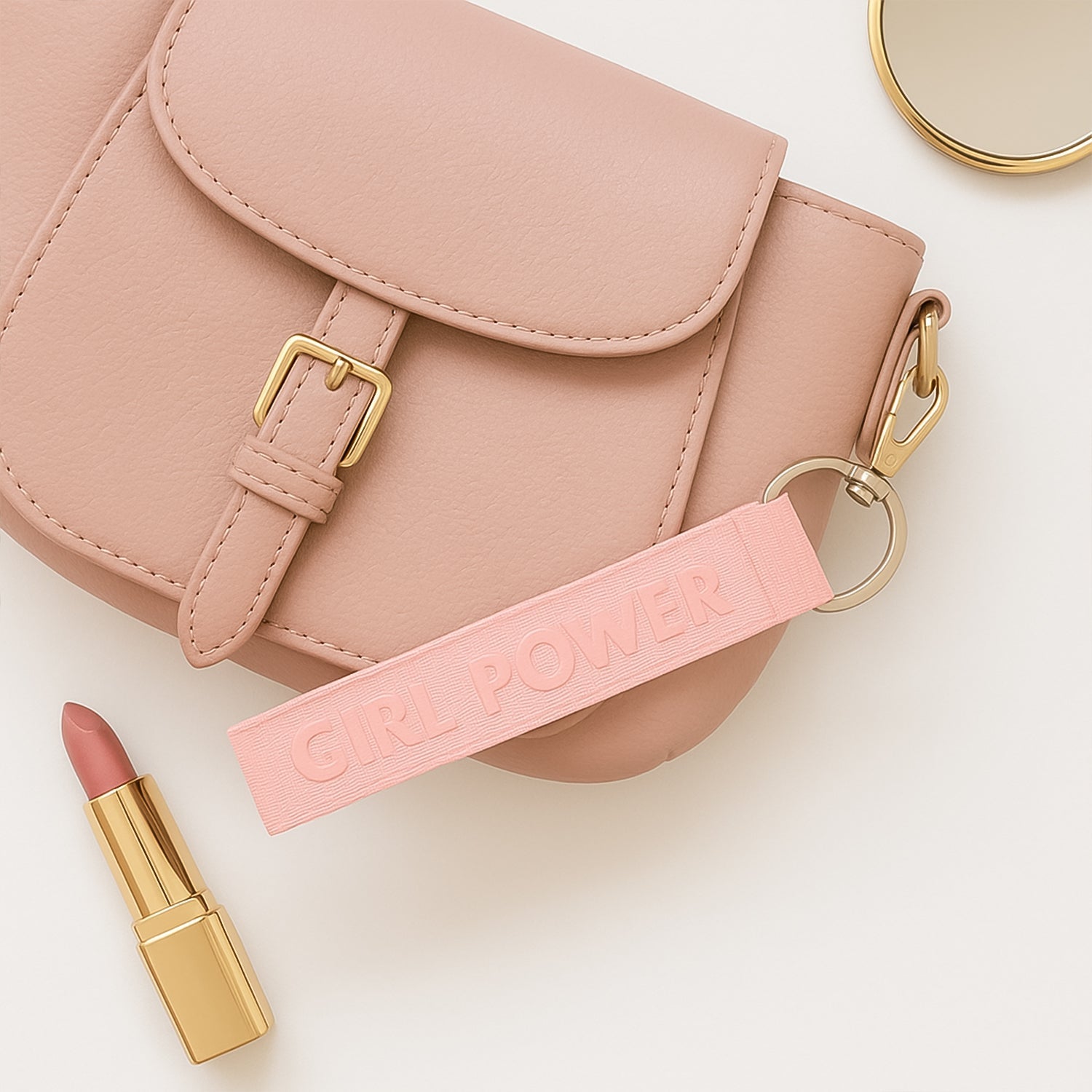 Fabric Ribbon Keychain (1 Pc, Mix Color)