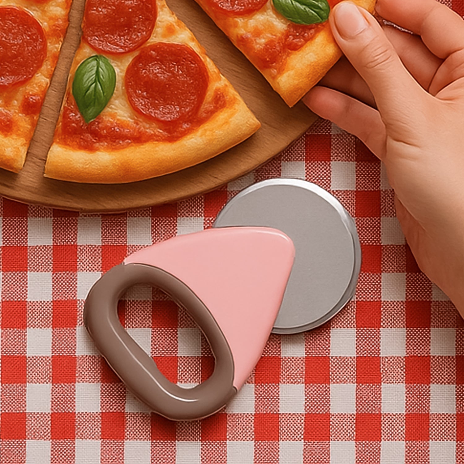 HomeChef Ergonomic Pizza Cutter with Stainless Steel Rotating Blade (1 Pc)