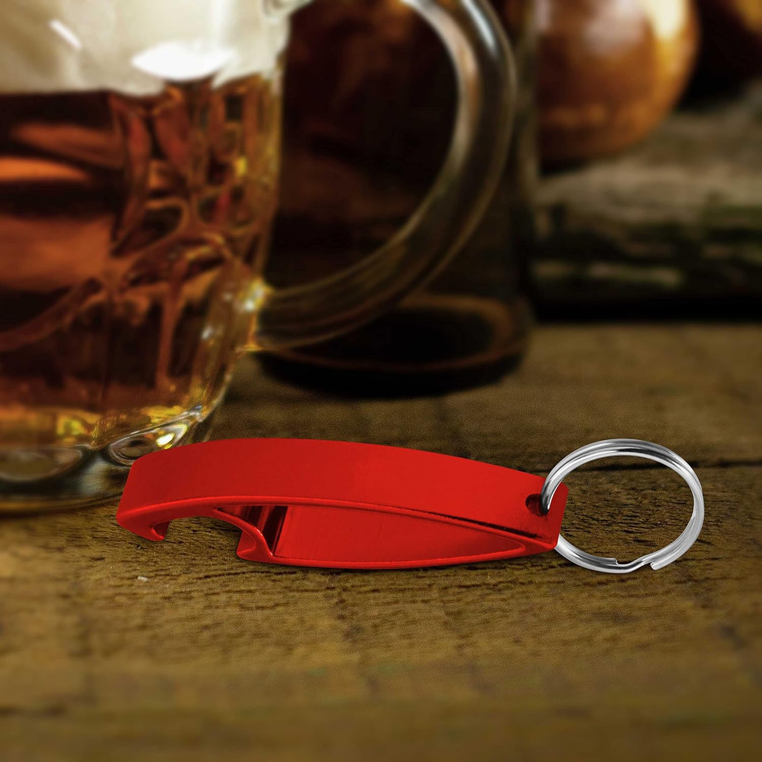 Customized 2 in 1 Compact Metal Bottle Opener with Keyring (1 Pc)