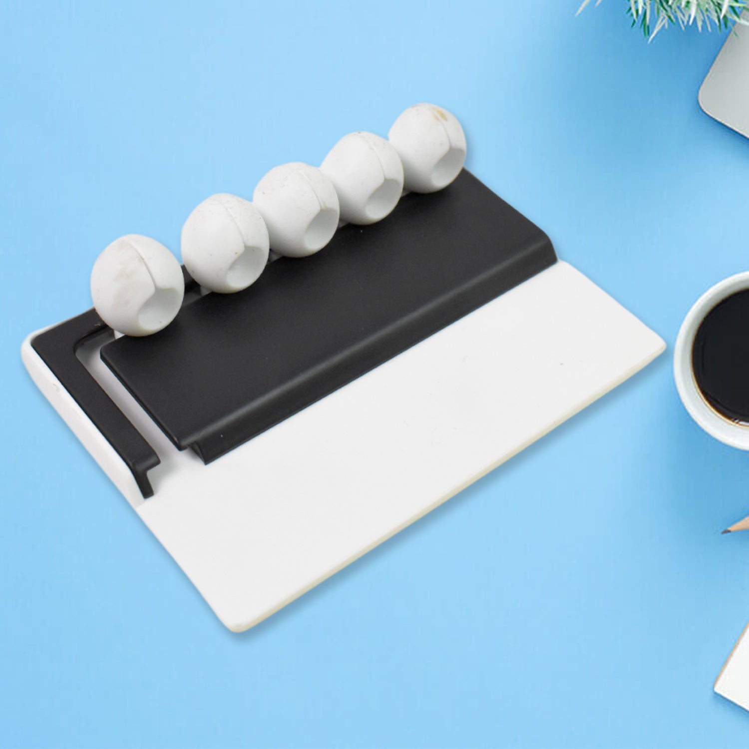 5 Slots Adhesive Desk Cable Cord Holder for Charging Cable (1 Pc / Mix Color)