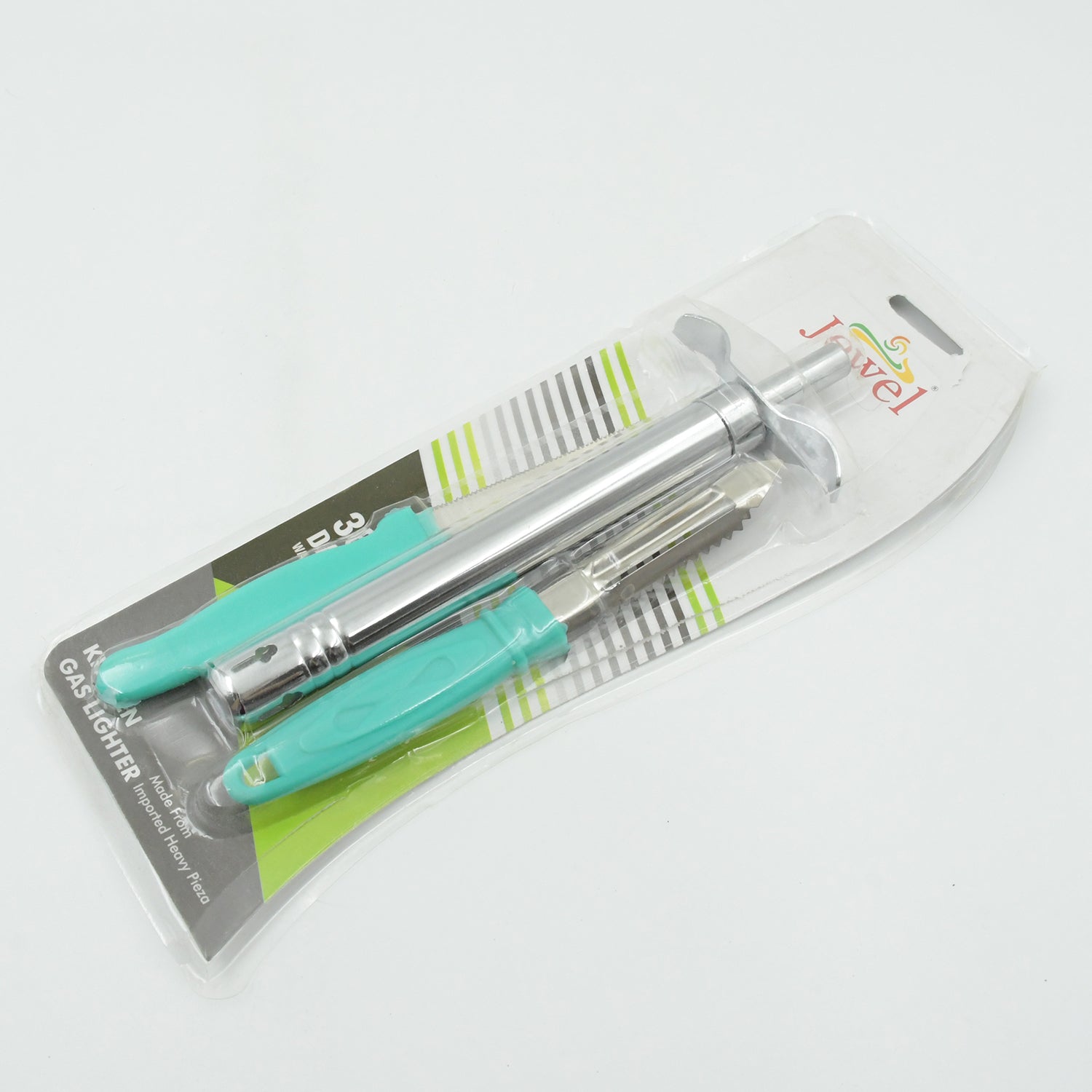 3-in-1 Kitchen Combo: Lighter, Stainless Steel Knife & Peeler