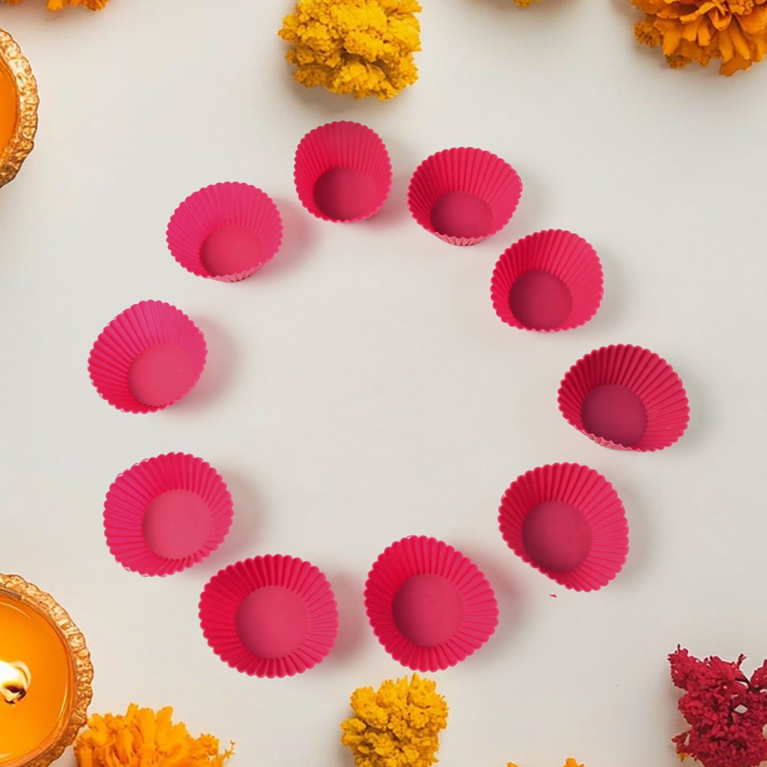 Silicone Cup Cake Mould (10 Pcs Set)