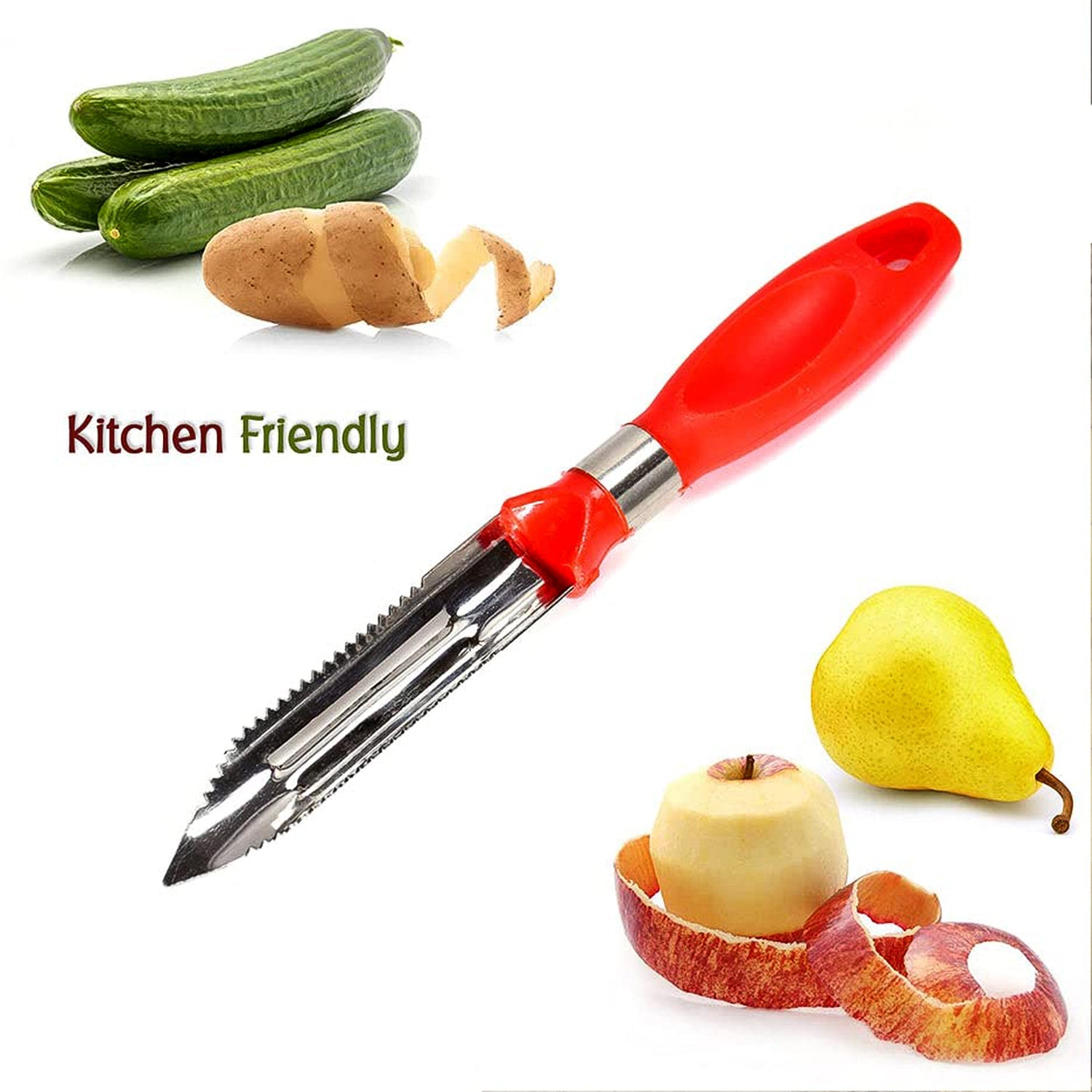 Multipurpose 2-in-1 Stainless Steel Knife & Peeler (1 Pc)