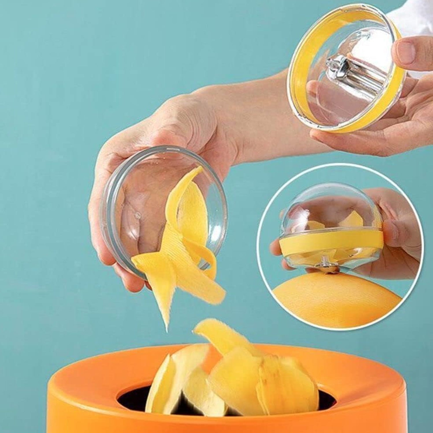 Multifunctional Round Peeler with Removable Storage – Washable Vegetable & Fruit Peeler for Kitchen (1 Pc / Mix Color)