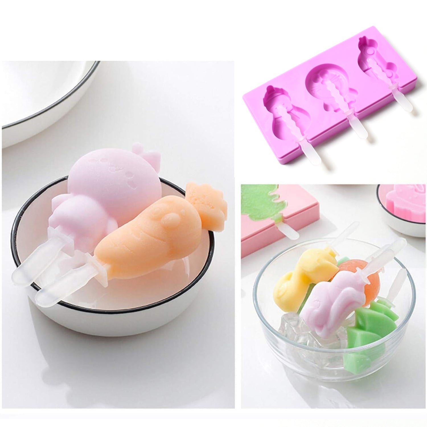 Silicone Popsicle Molds for Summer with Sticks & Lids