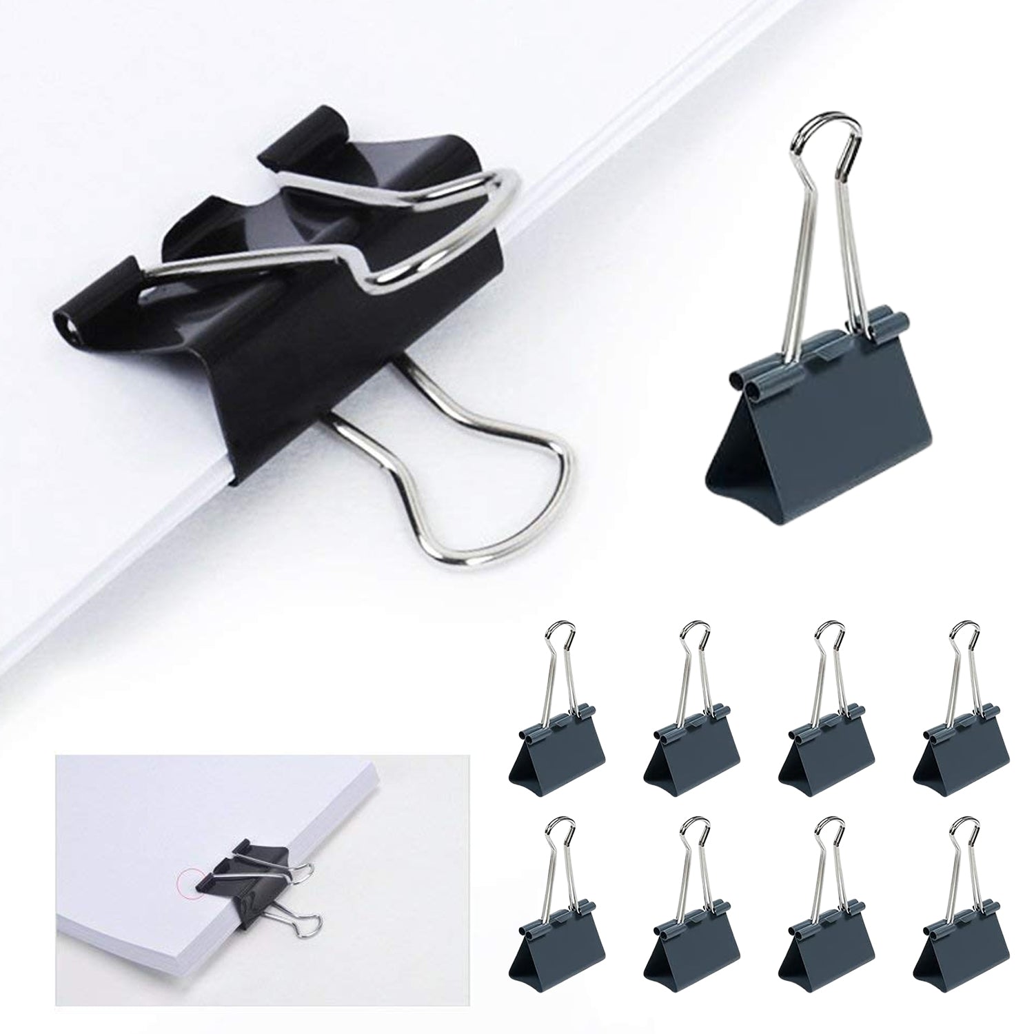 Paper Holding Binder Clips Paper Clips (8 Pcs Set / Mix Color)