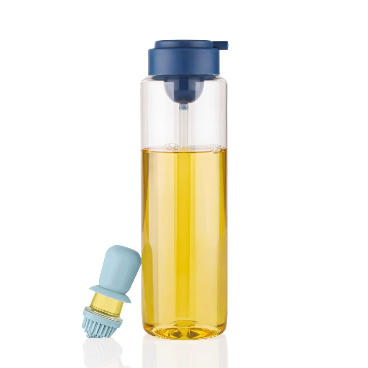 2 in 1 Transparent oilar dispenser with Silicone Oil Dropper Nozzle (1 Pc / With Brush / 1 Ltr.)