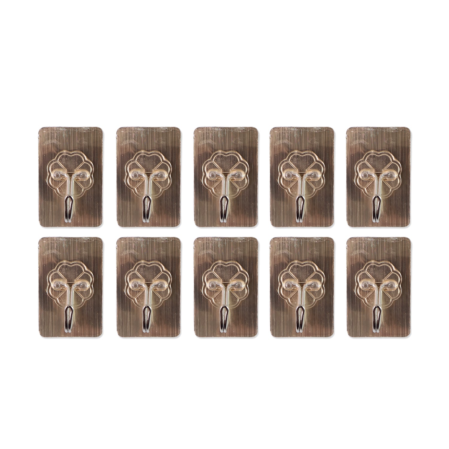 Plastic Adhesive Sticky Waterproof and Oil Proof, Wall Hook (5.5×3.5 Cm & 10 Pc)