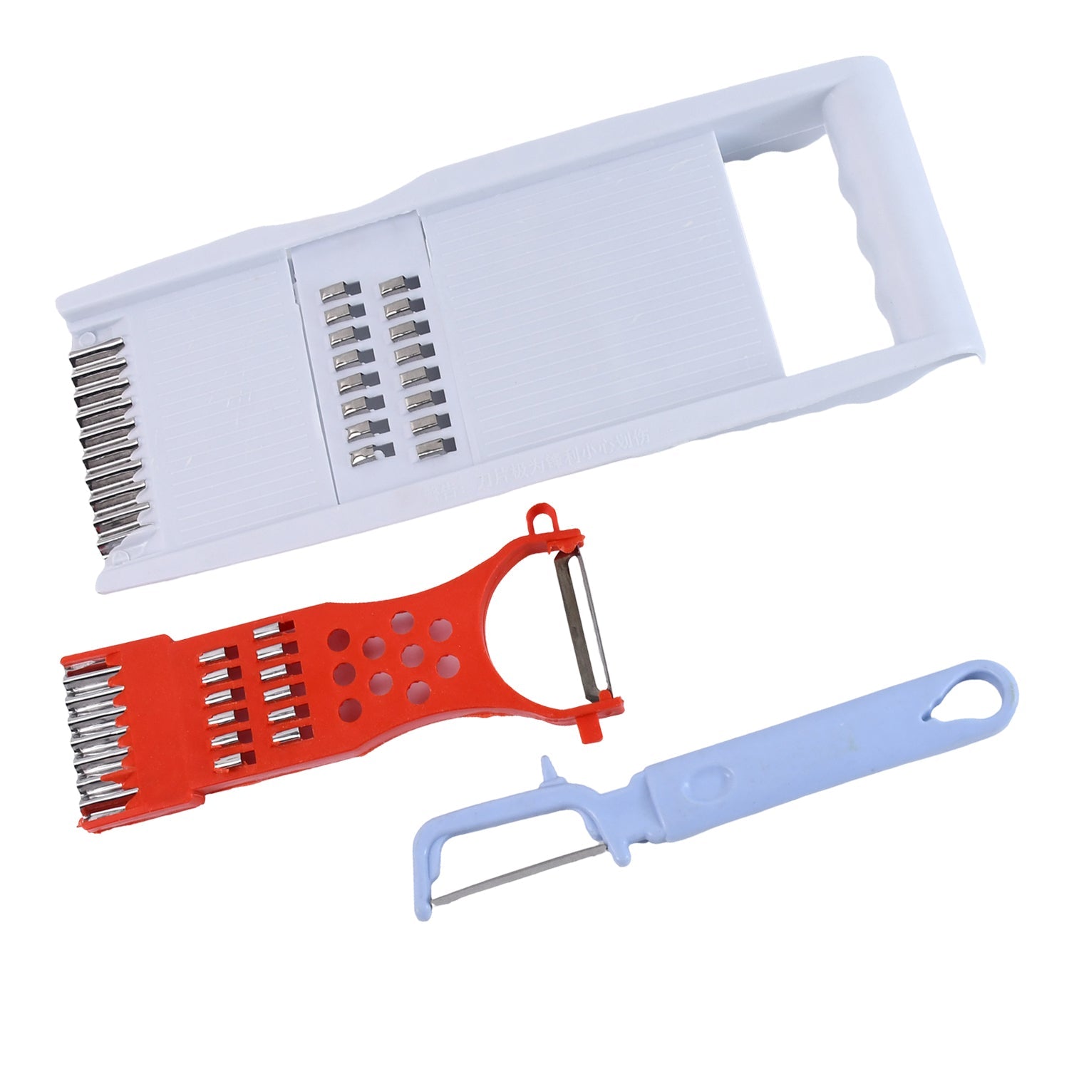 3 in 1 Kitchen Set: Grater Base, Slicing Attachment, and Peeler (3 Pcs Set)