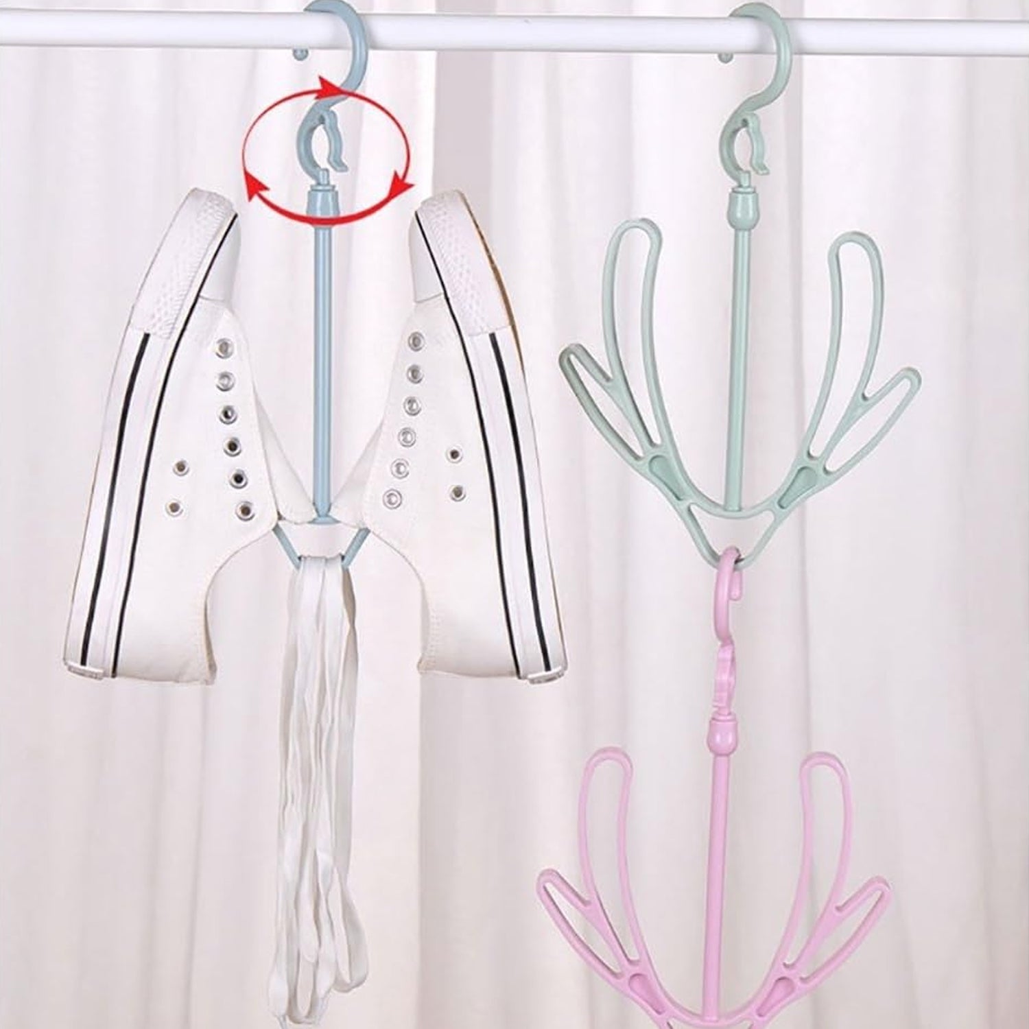 Shoes Drying Hanger, Rotatable Shoe Hanging Racks for Balcony Closet (1pc)