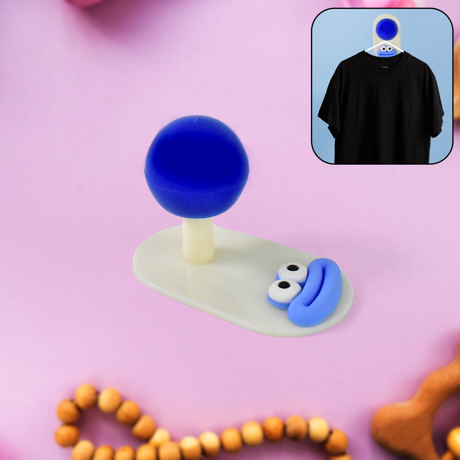 Cartoon Colorful Hooks Simple Ball Shape Hook Self-adhesive (1 Pc)