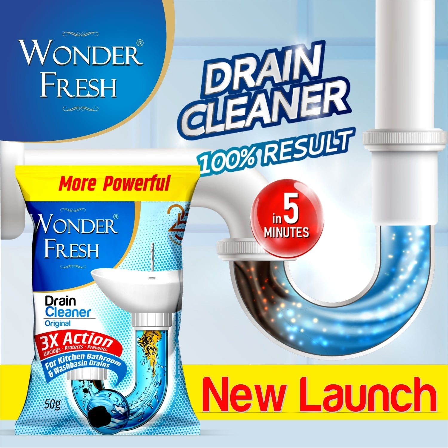 Drain Cleaner powder 50 gram pack