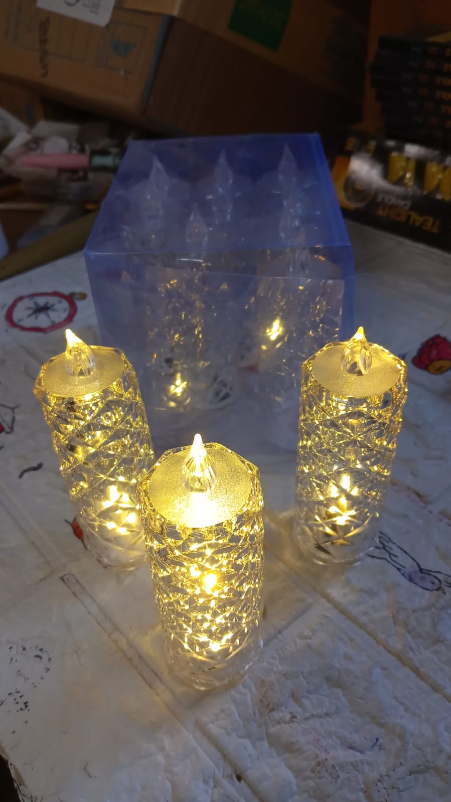 Rose Candles LED Flameless and Smokeless Decorative Acrylic Transparent Candles Led Tea Light Candle Perfect for Gifting, Home, Diwali, Christmas, Crystal Candle Lights, Diwali (1 Pc)  (MOQ :- 12 pc )