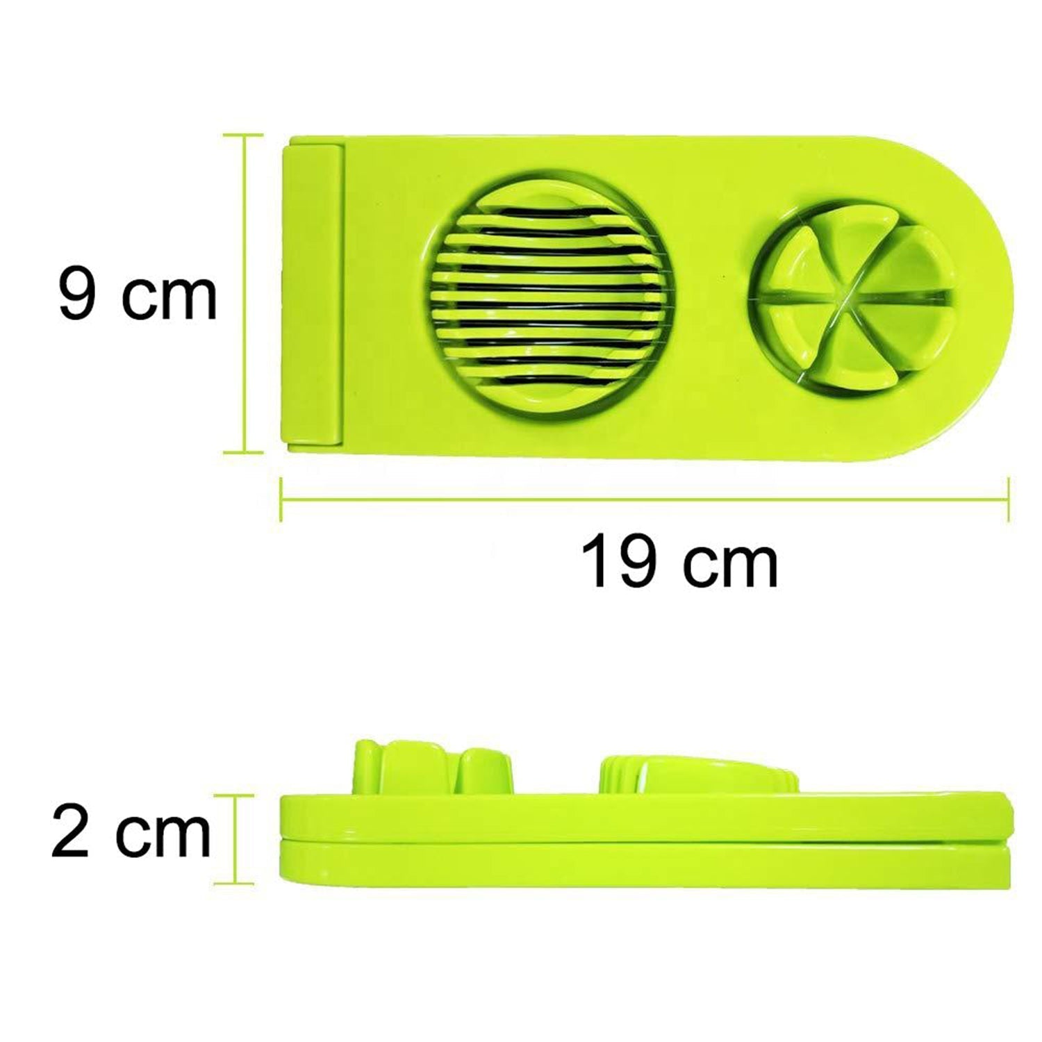 2 in 1 Double Cut Boiled Egg cutter with stainless steel wire for easy slicing of boiled eggs.