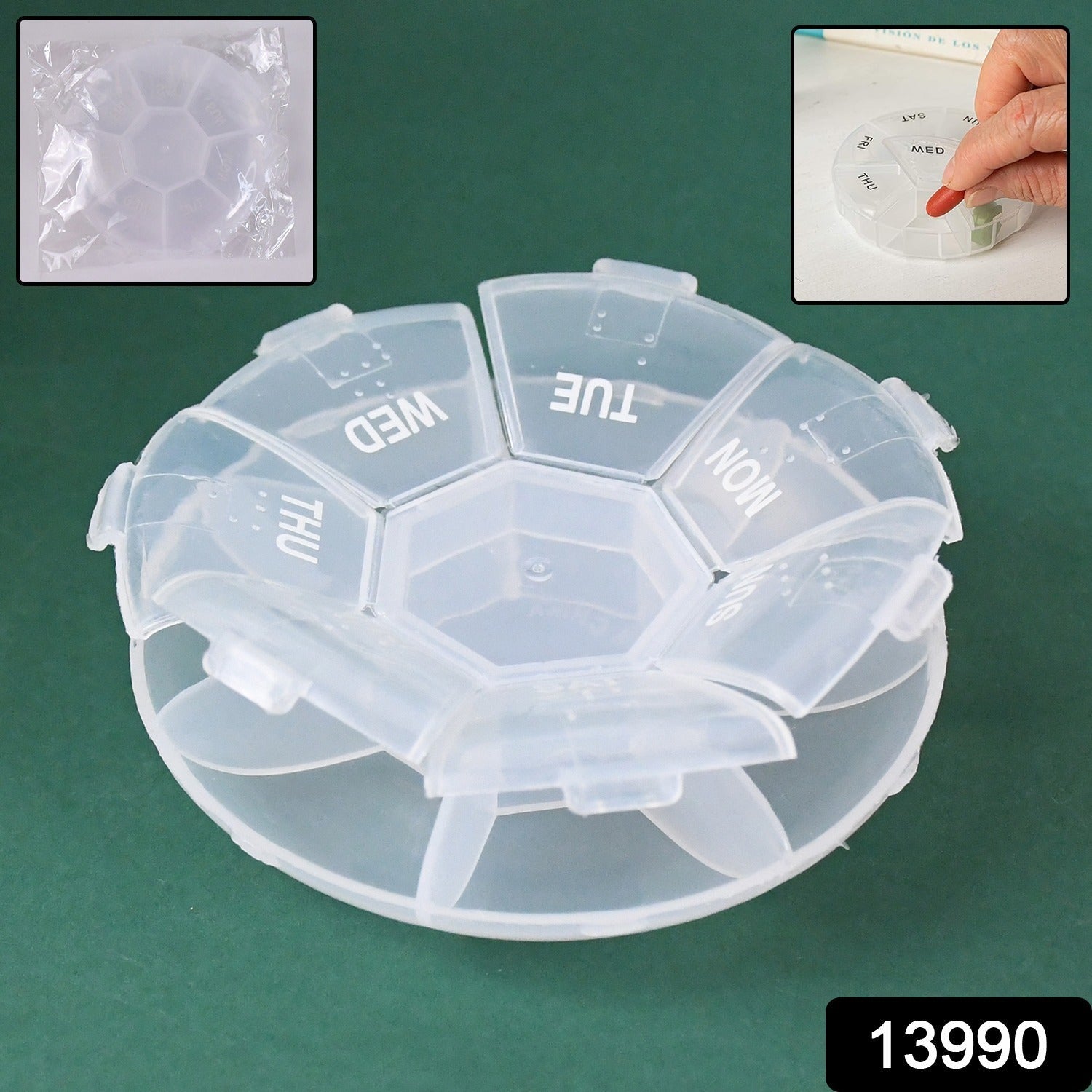 7-Sided Portable Pill Box Medicine Planner Small case