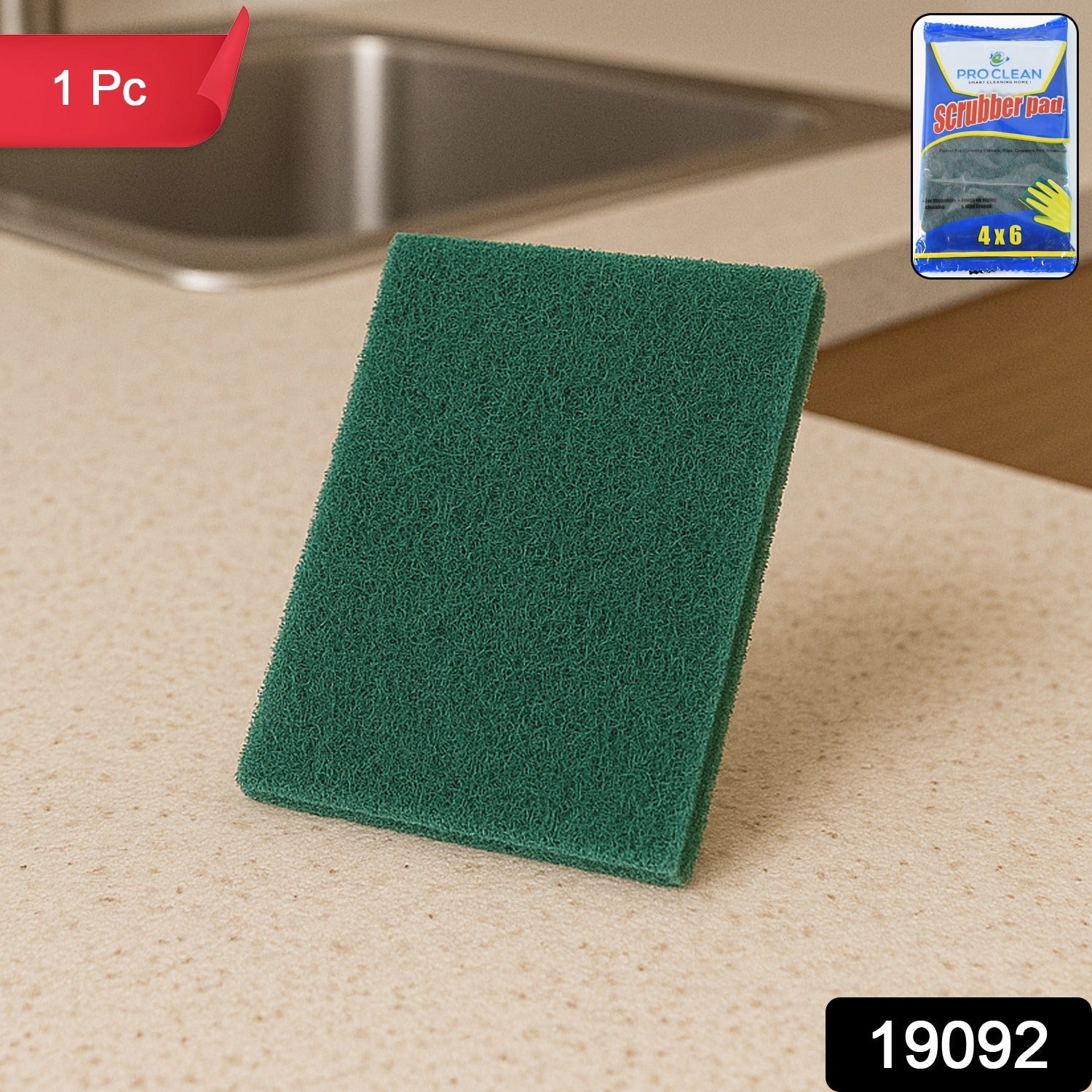 Pro Clean Heavy-Duty Kitchen Scrubber Pad – 4x6 inch (1 Pc)