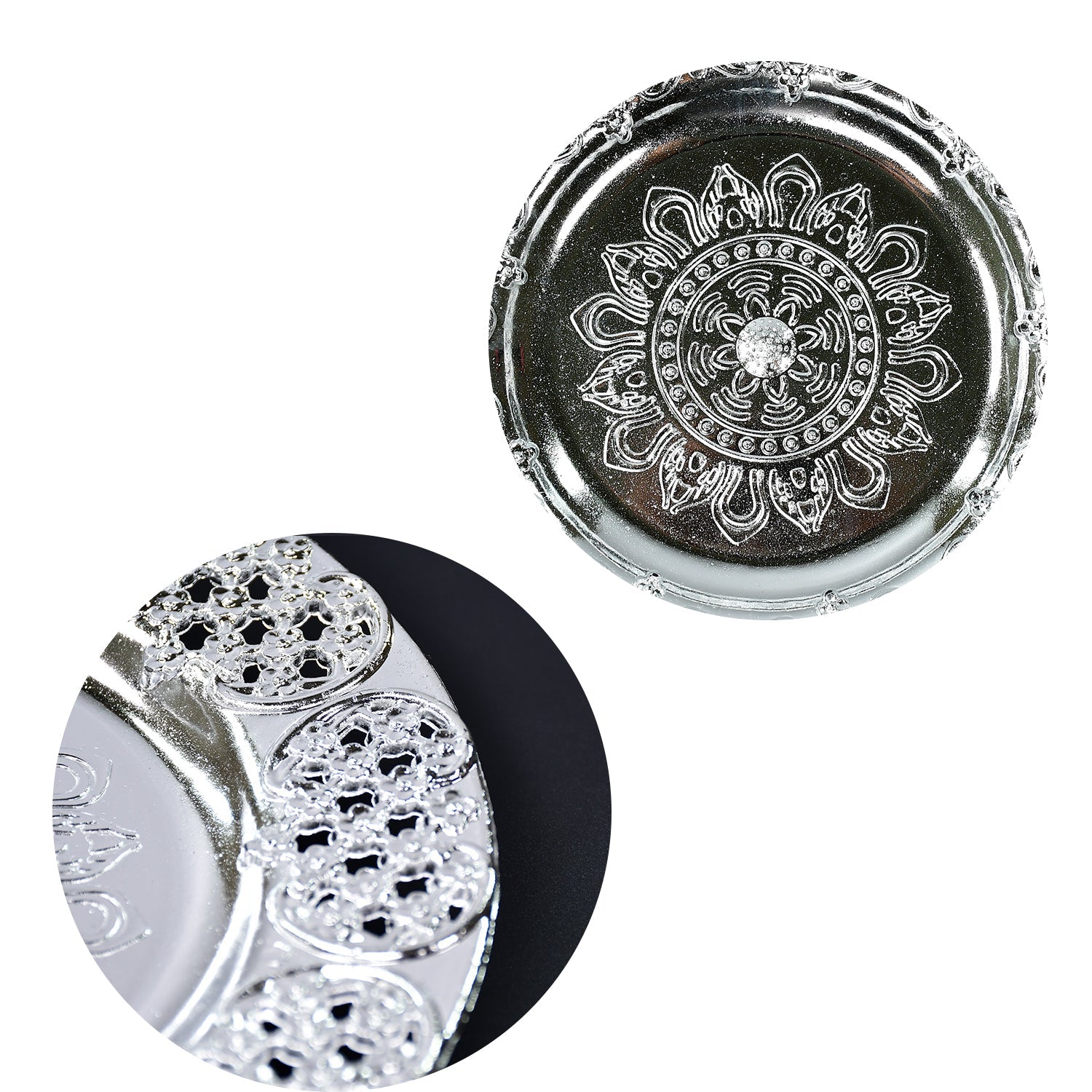 Beautiful 8-Inch Plastic Pooja Thali Set – Perfect for Daily Use & Special Occasions (Plastic)