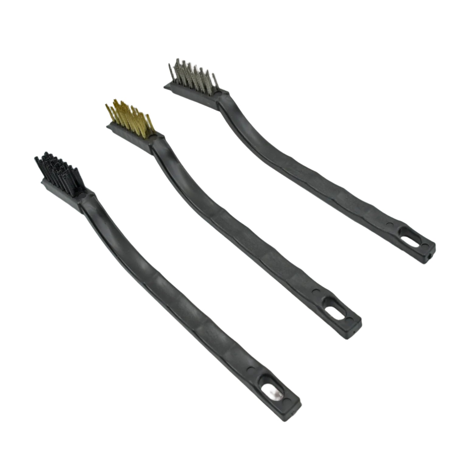 3pcs Mini Wire Brush Set (Steel / Nylon / Brass Brush)
