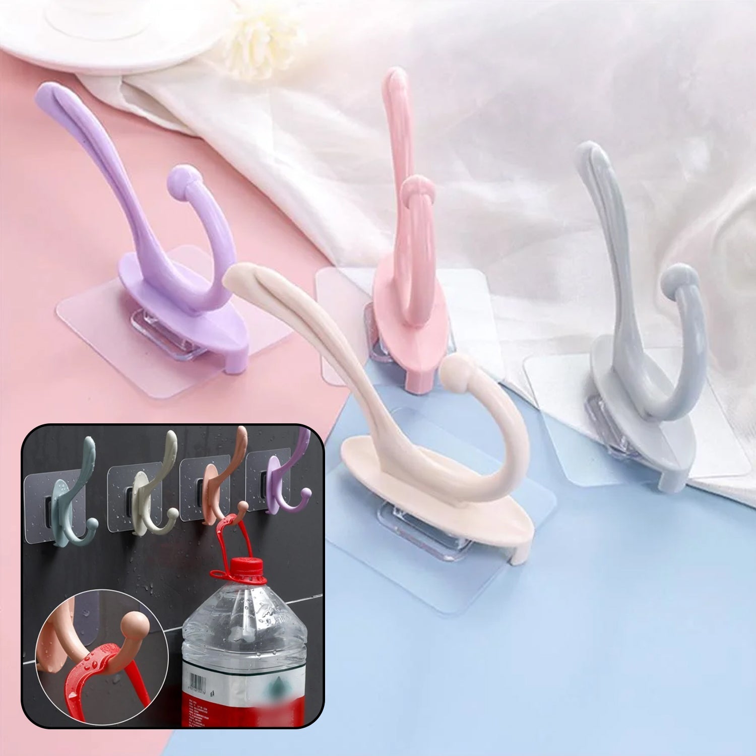 Self Adhesive Plastic Wall Hook for Home