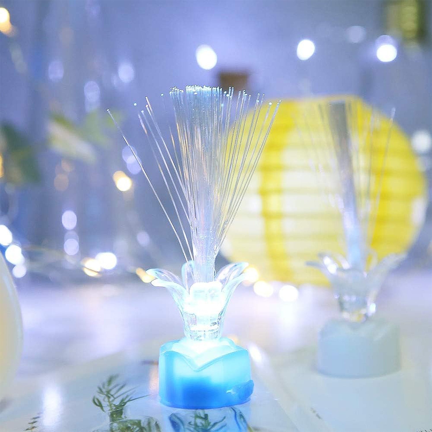 Multi-Color LED Fiber Optic Flower Night Lamps (Mix Color / 3 Pc)