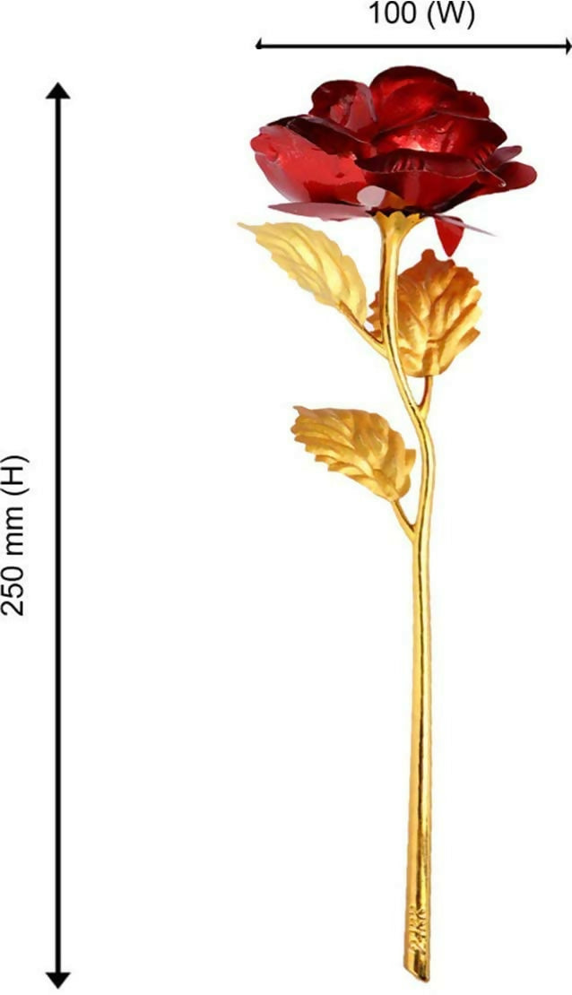 24K Gold Plated Rose – Red Artificial Golden Rose with Gift Box for Valentine, Anniversary & Decoration