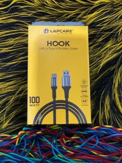 100 W TYPE C BRAIDED 2M CABLE LTC-027 (6 Months Brand Warranty)