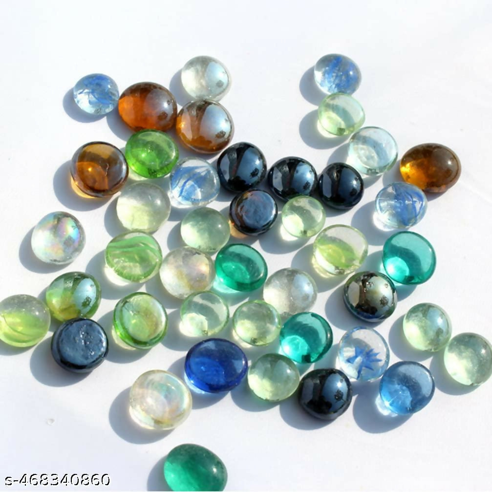 Decorative Flat Glass Pebbles – Assorted Colors