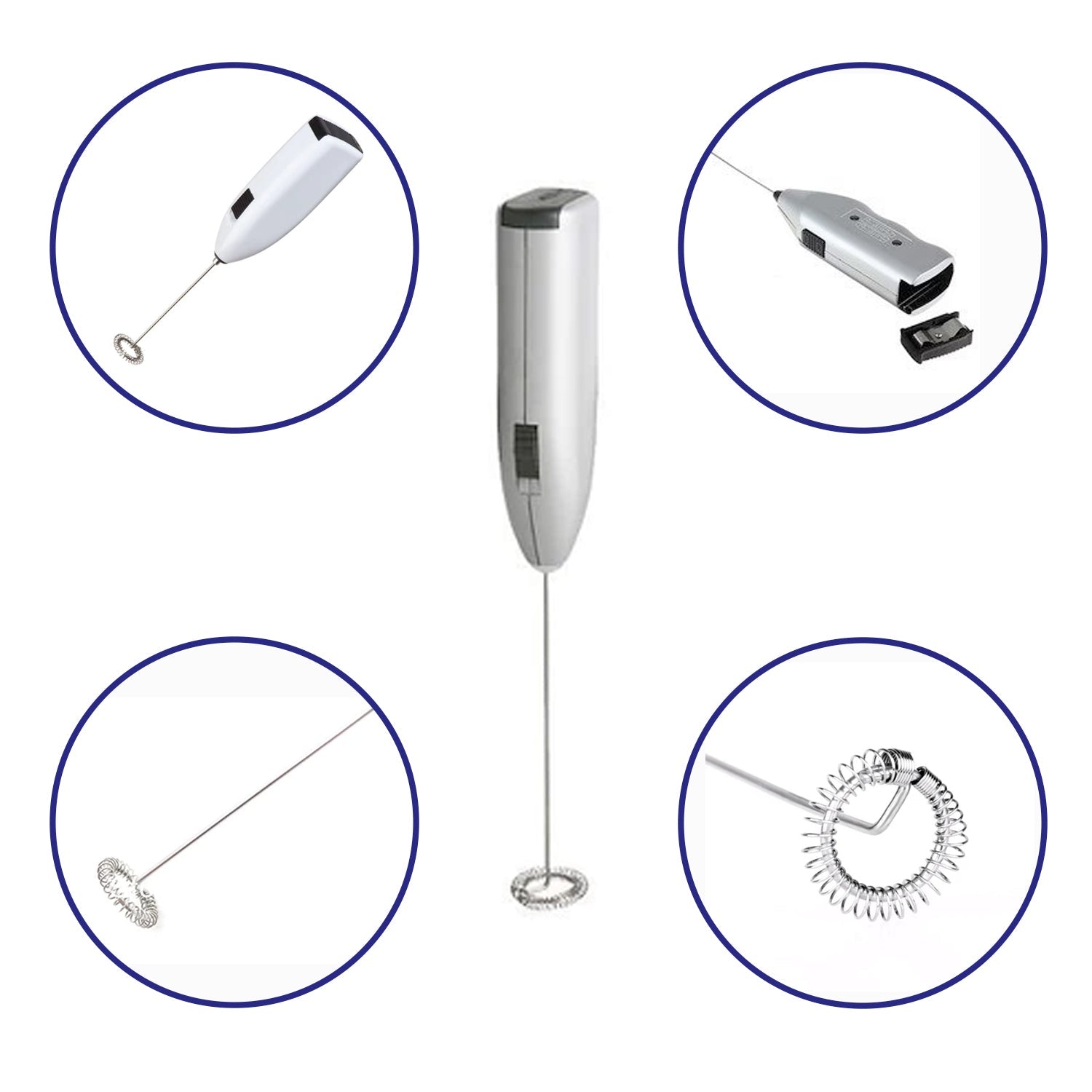 Electric Handheld Milk Wand Mixer Frother For Latte Coffee Hot Milk (Battery Not Included)