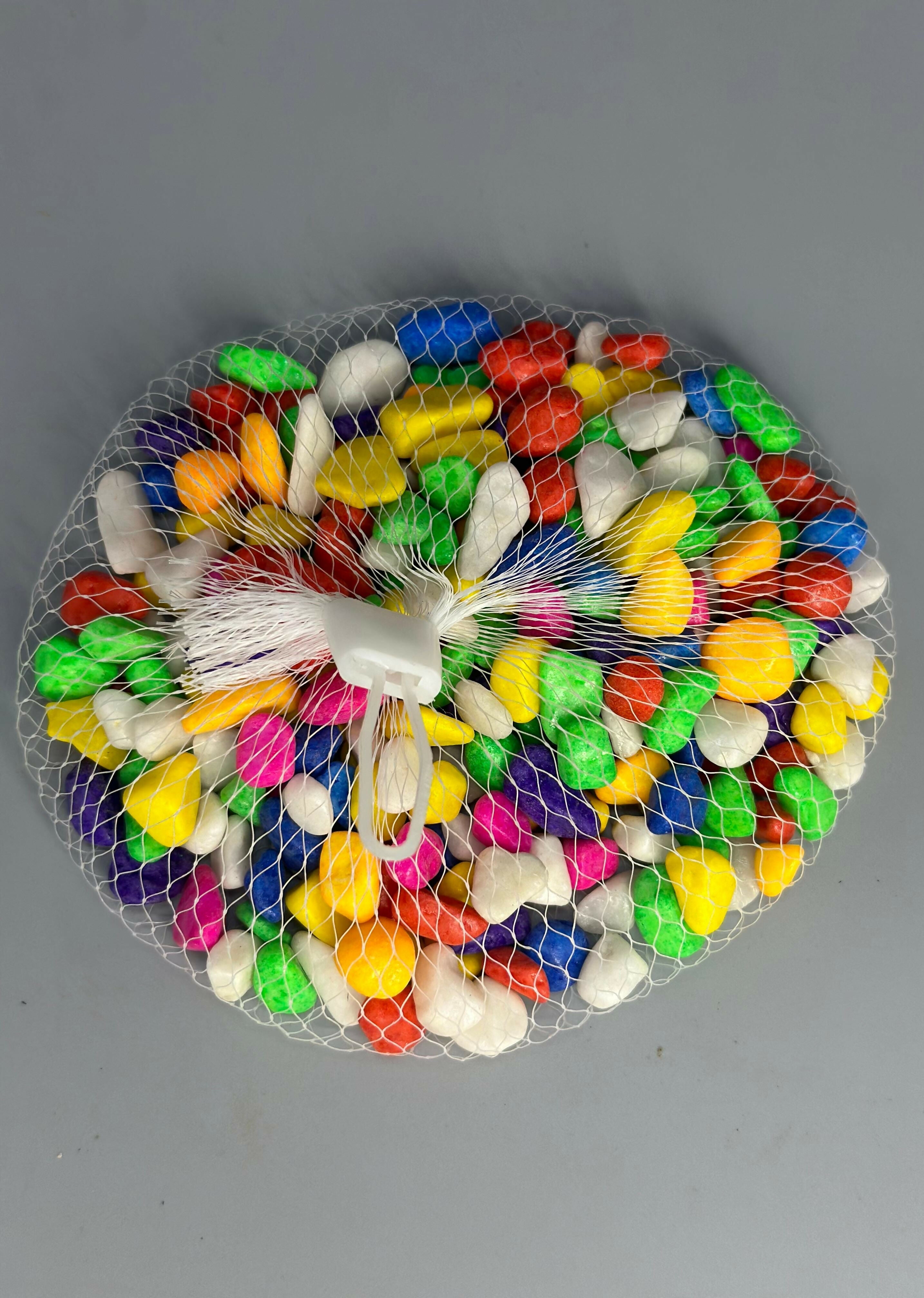 Vibrant Decorative Polished Pebbles – Assorted Colors (Bagged Pack Stones)