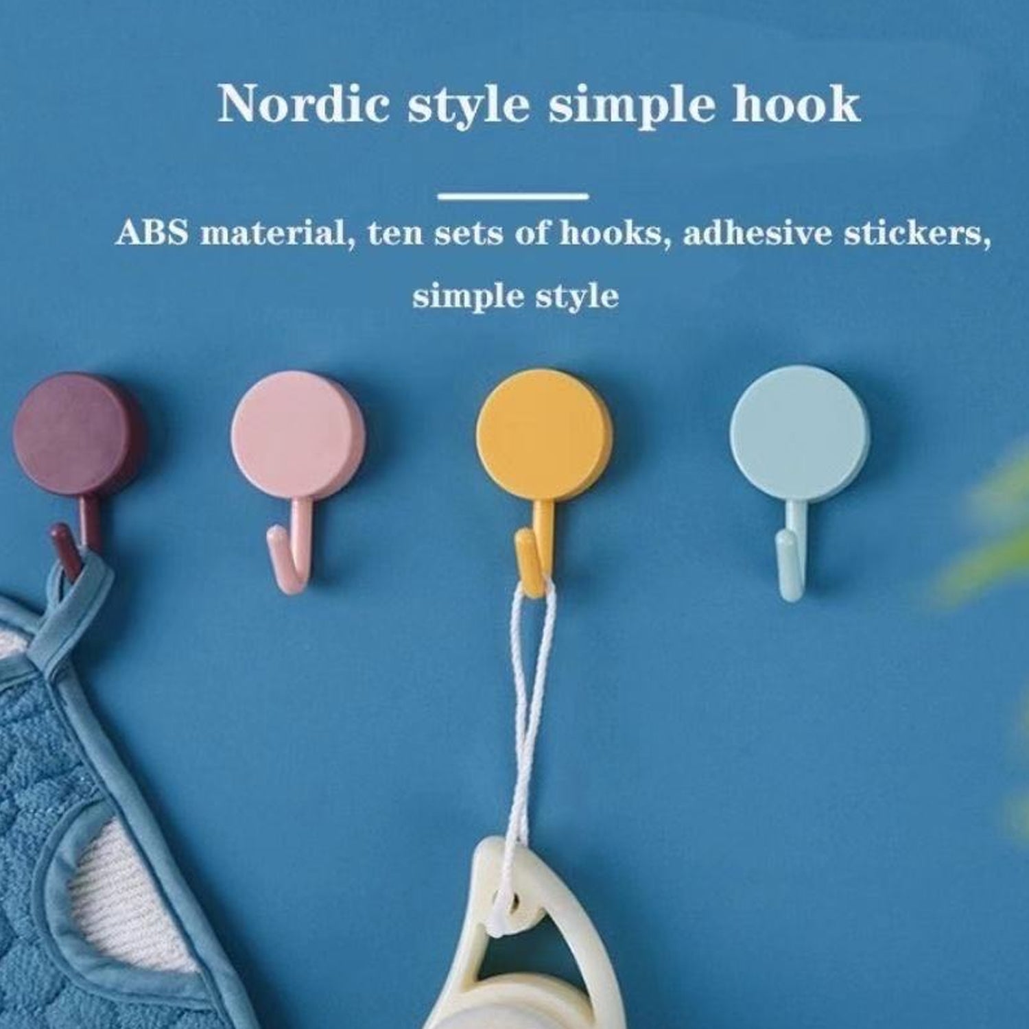 Heavy-Duty Wall Hooks (2 Pcs) for Home Use