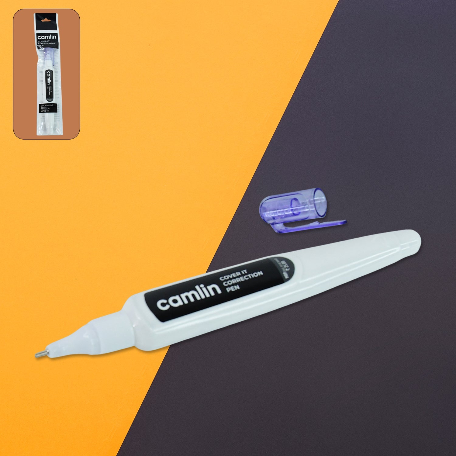 Camlin Cover It Correction Pen – Quick Dry & Smooth Coverage
