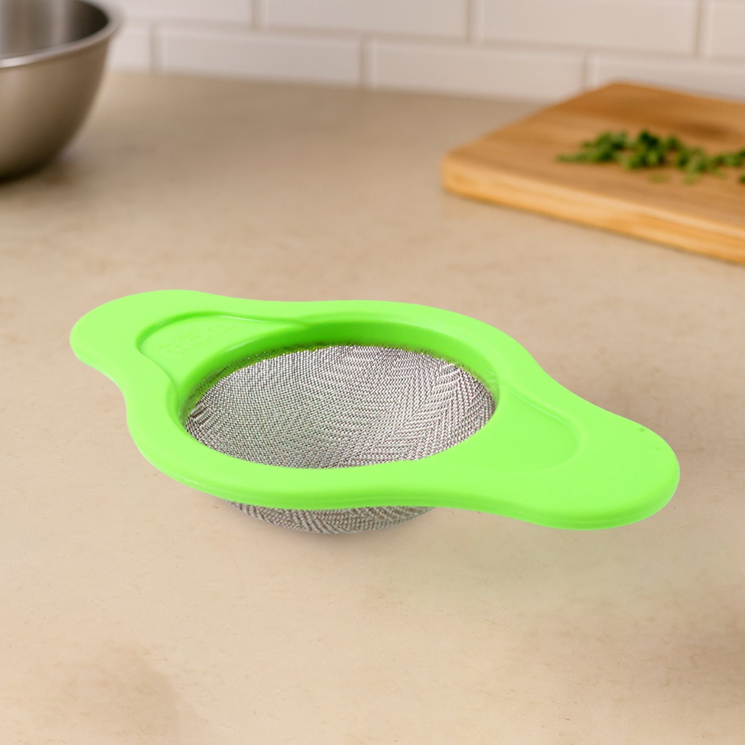 Supermom Stainless Steel Mesh Strainer with Dual Handle Plastic Frame (1 Pc)