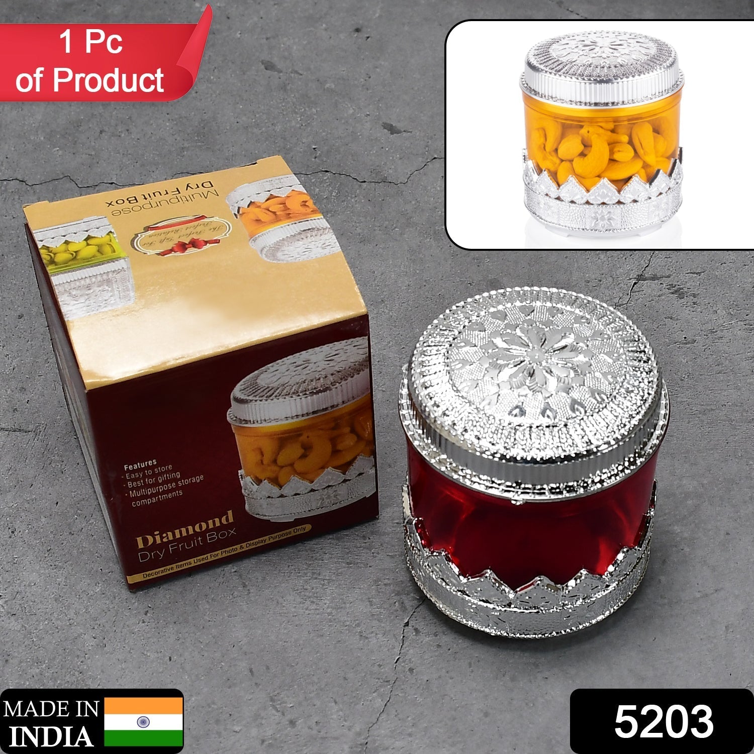 Diamond Design Dry Fruit Storage Box