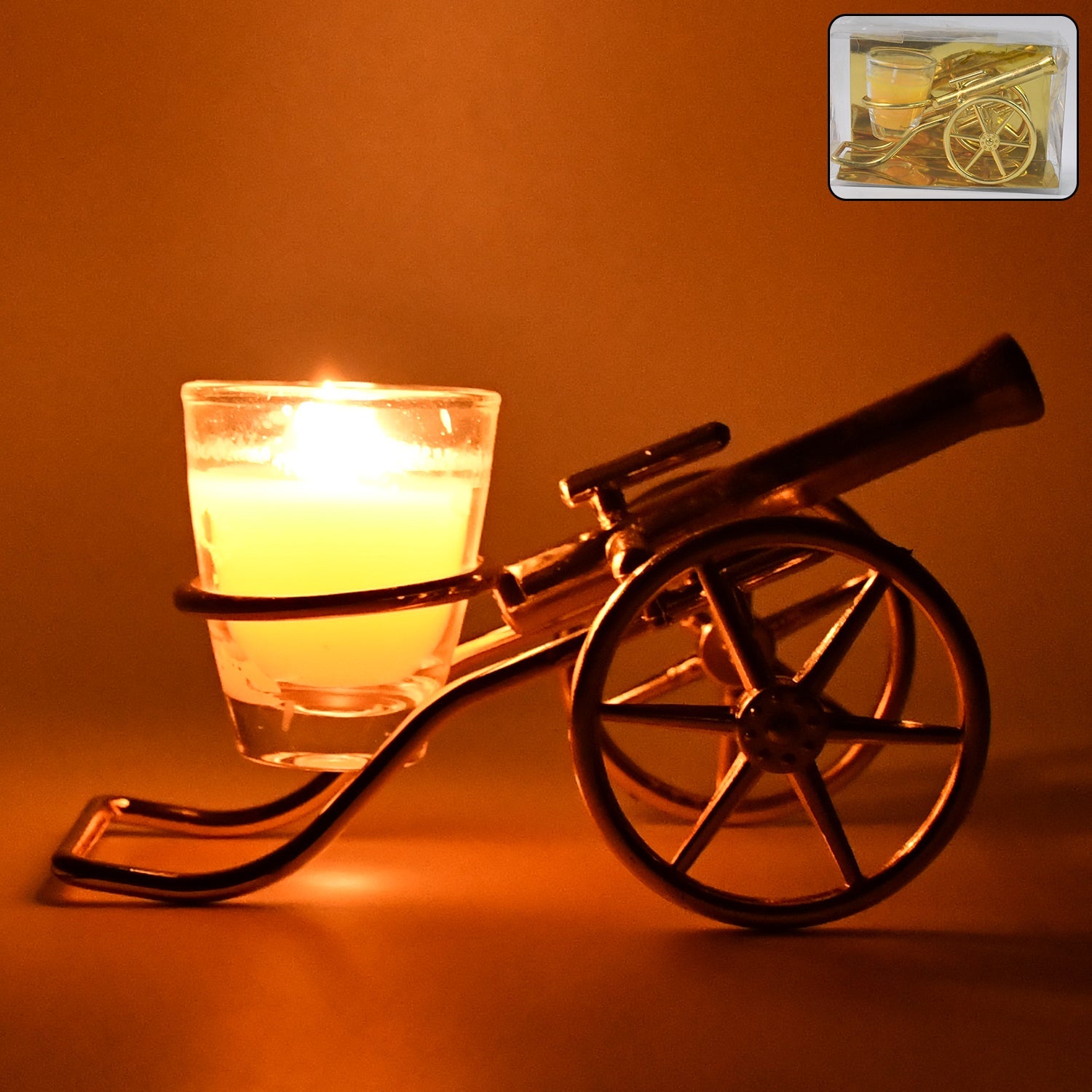 Top Cannon Tealight Holder / Candle Holder, Diwali (1 Pc)
