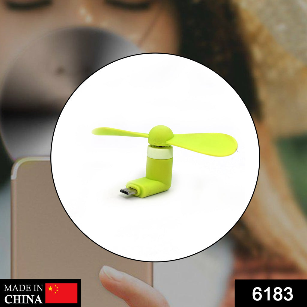mini USB fan For Having cool air instantly, anywhere and anytime purposes (Micro Port / Mix Color)