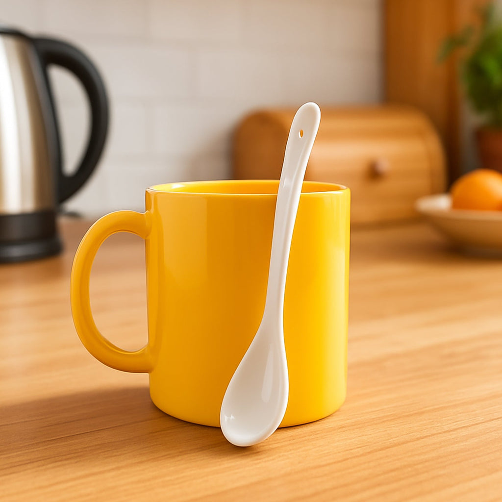 Elegant Ceramic Mug with Matching Spoon