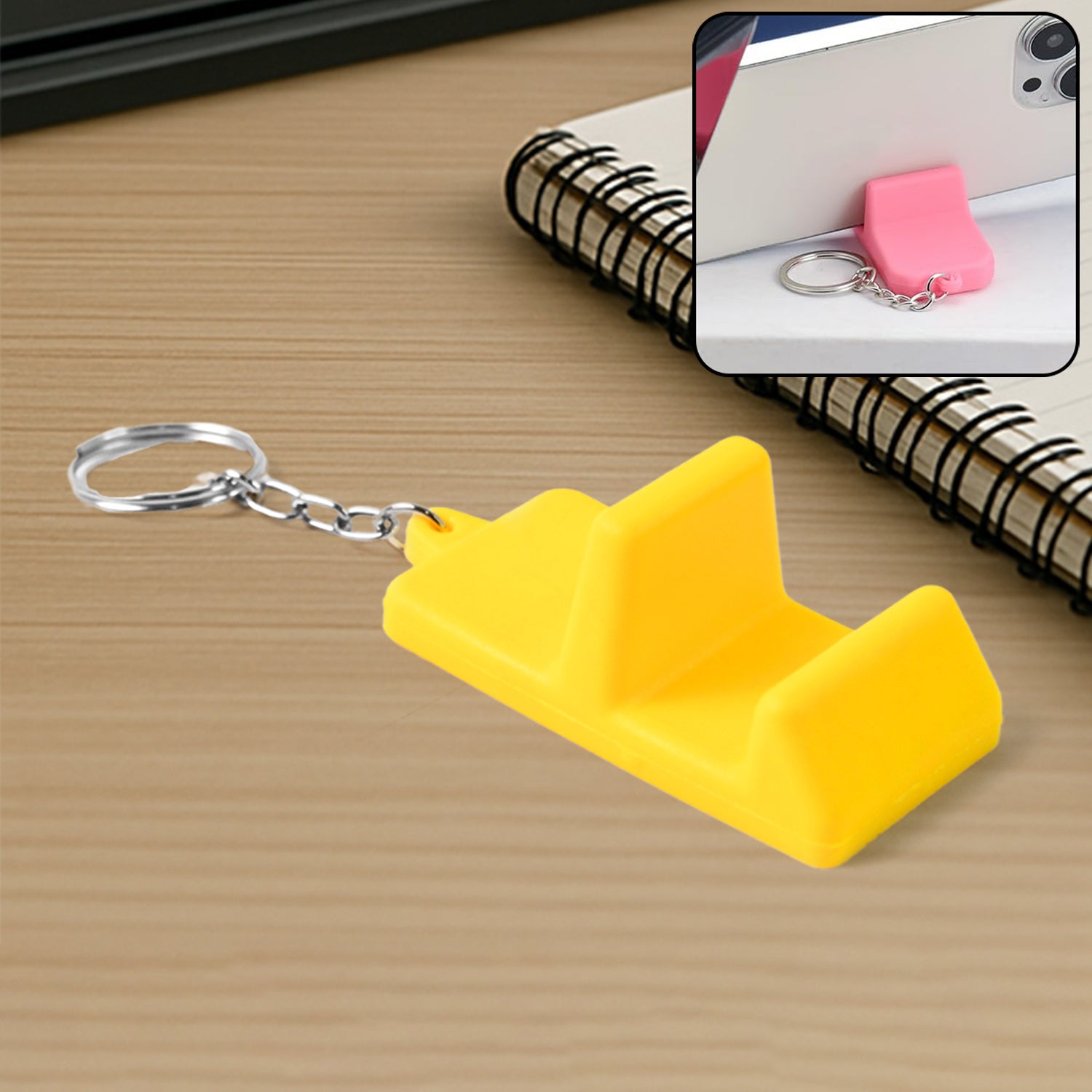 Plastic 2-in-1 Mobile Stand Keychain (1 Pc)