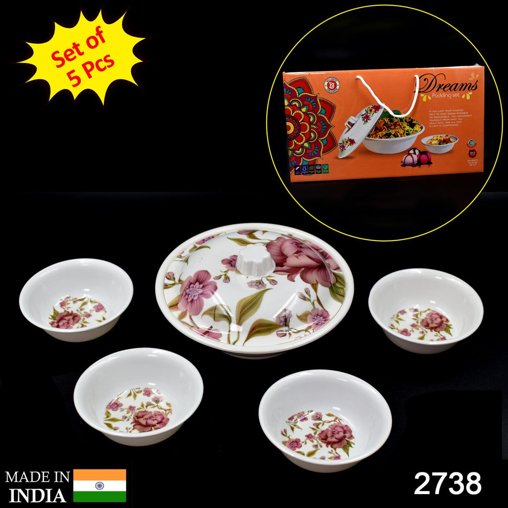5 Pc Pudding Set used as a cutlery set for serving food purposes and sweet dishes and all in all kinds of household and official places etc.