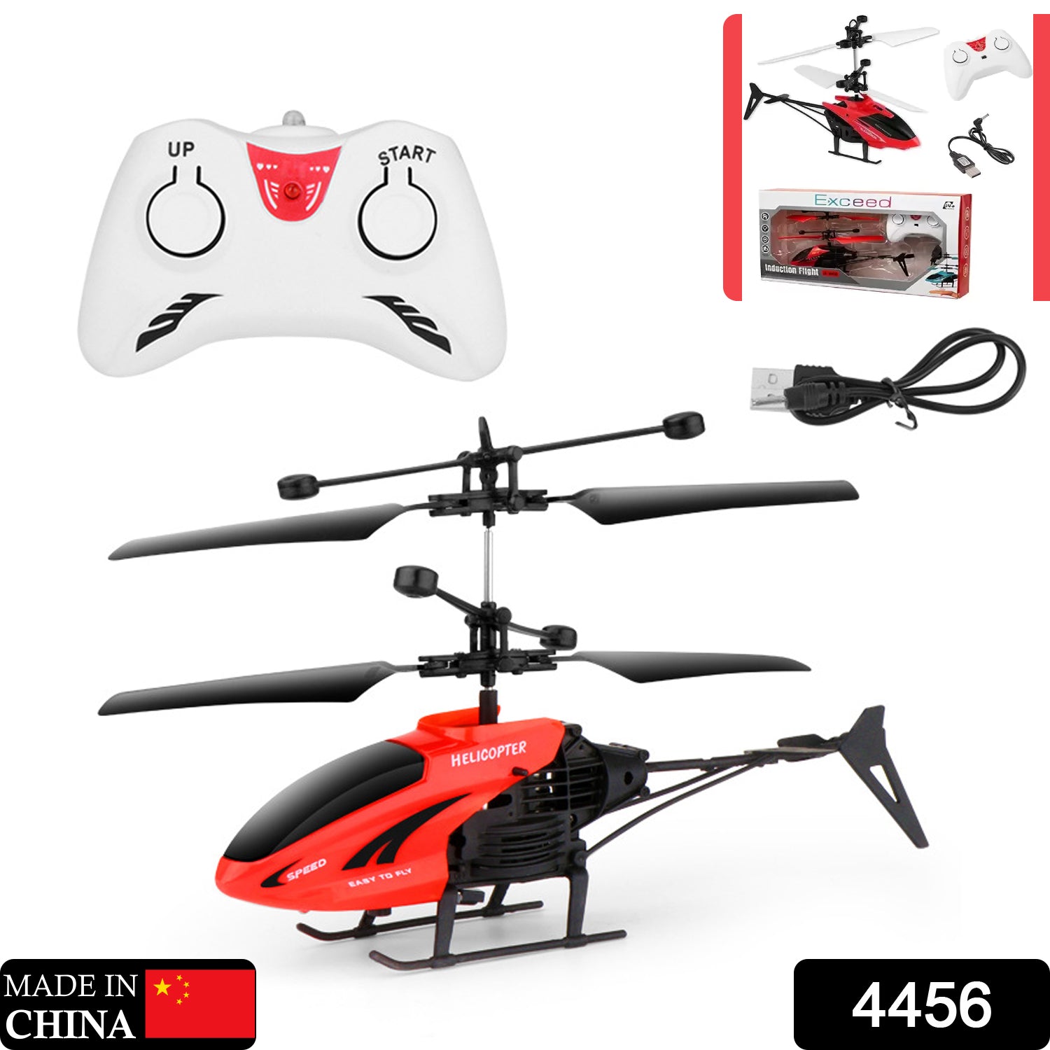 Remote Control Helicopter with USB Chargeable Cable for Boy and Girl Children (Pack of 1)