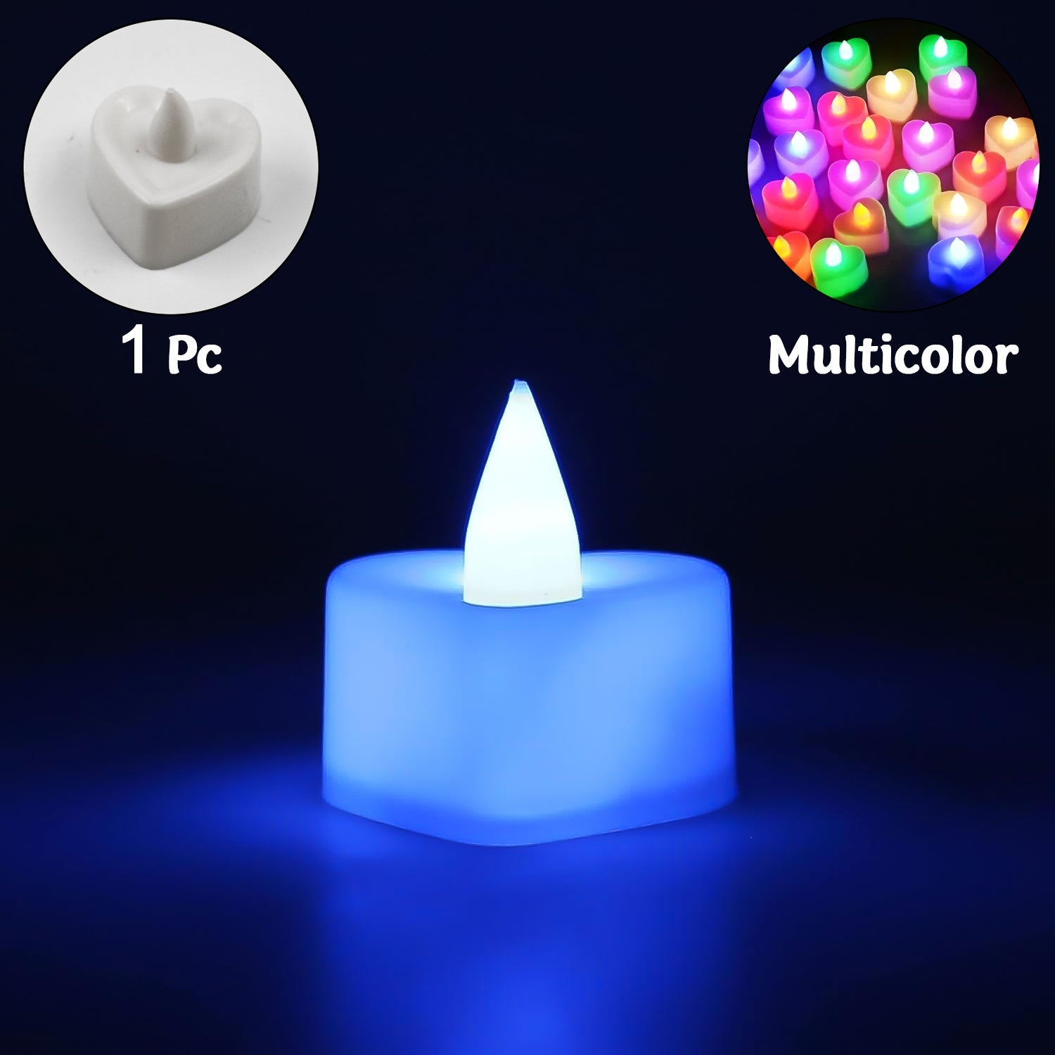 LED Tealights, Smokeless Plastic Decorative Candles, Diwali (Pack Of 1 / Multicolor)