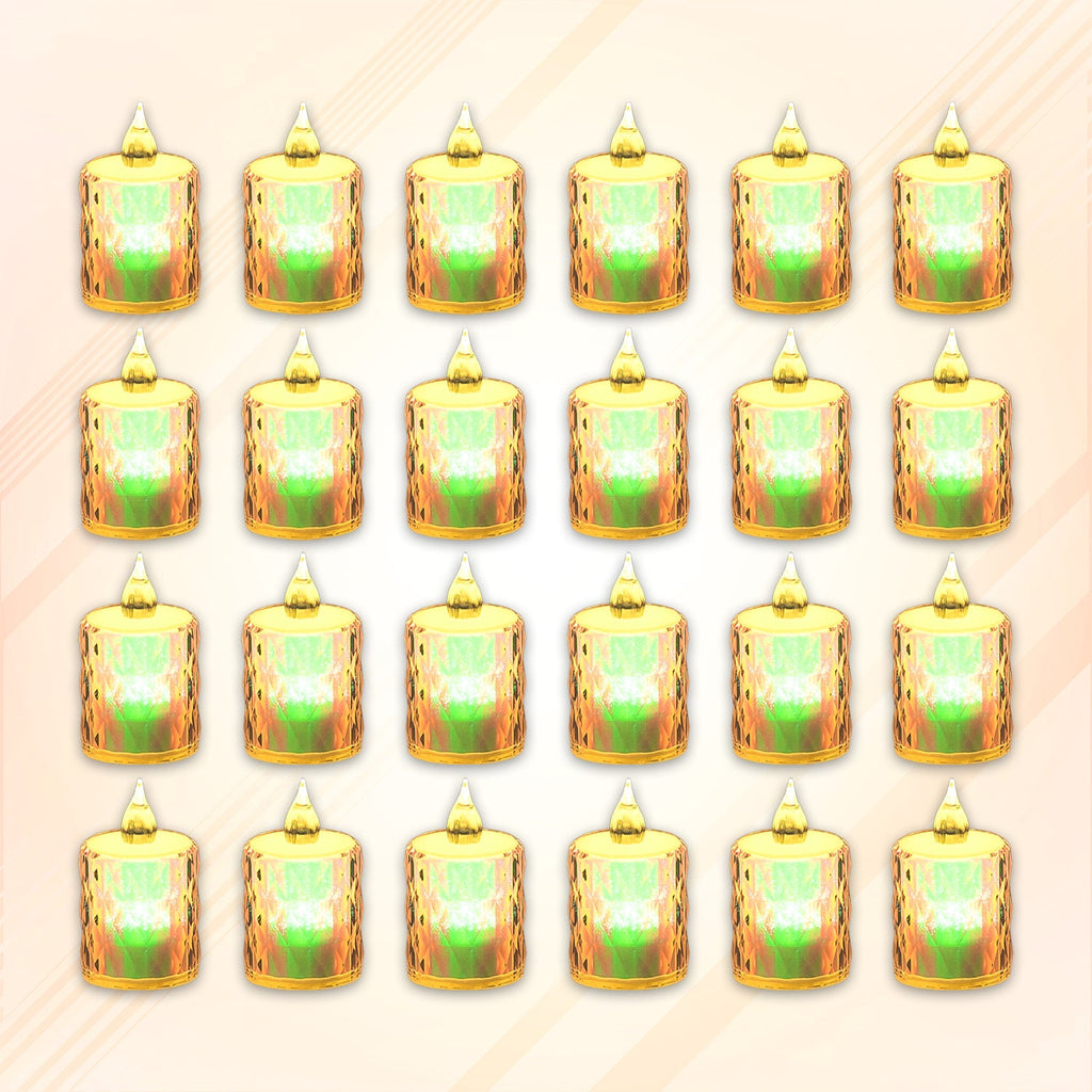 24 Pc Flameless and Smokeless Decorative Melting Candles LED Tea Light Candle Flickering Electronic Candle, Diwali