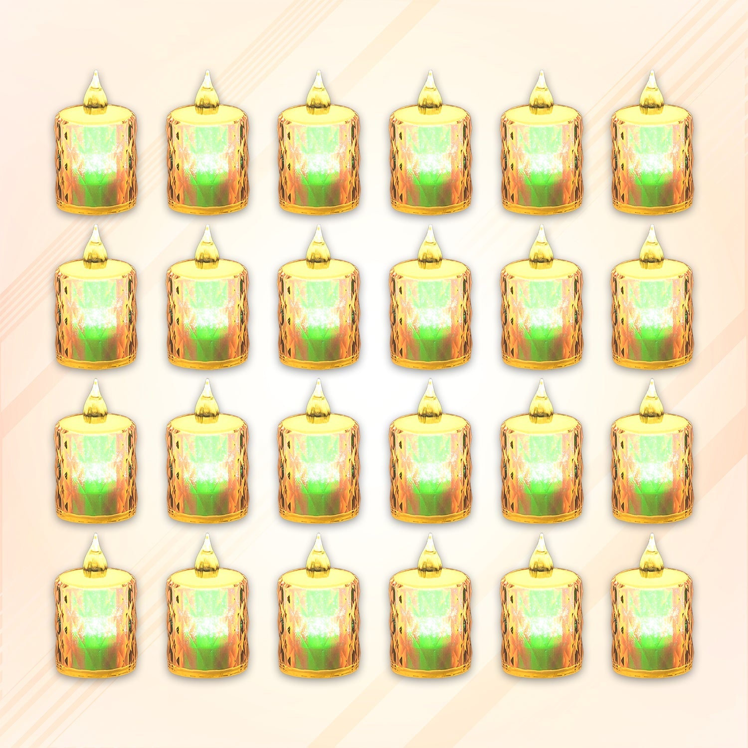 24 Pc Flameless and Smokeless Decorative Melting Candles LED Tea Light Candle Flickering Electronic Candle, Diwali