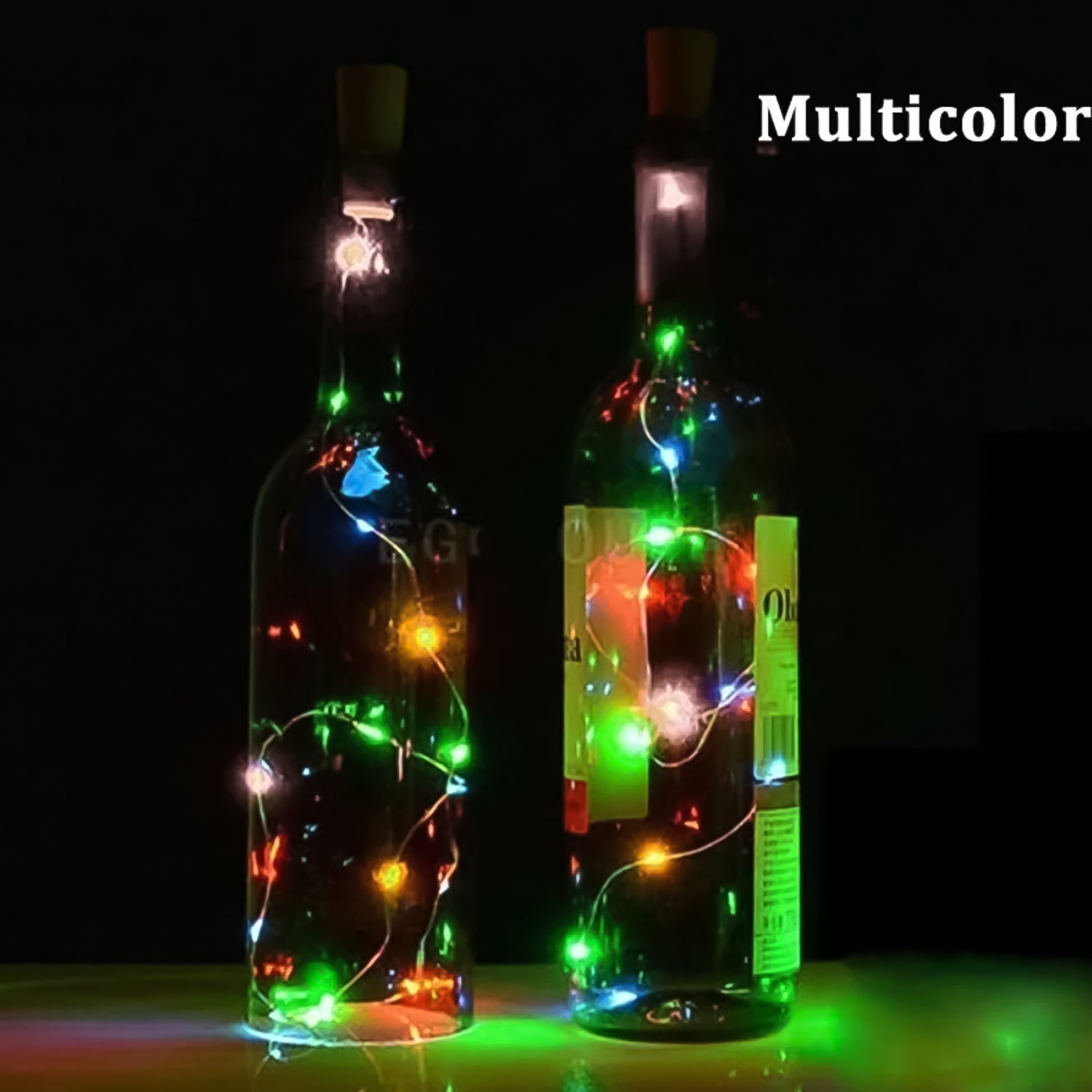 Wine Bottle Cork LED String Light, 2M Cable Multicolor, Battery Operated (1 Pc)