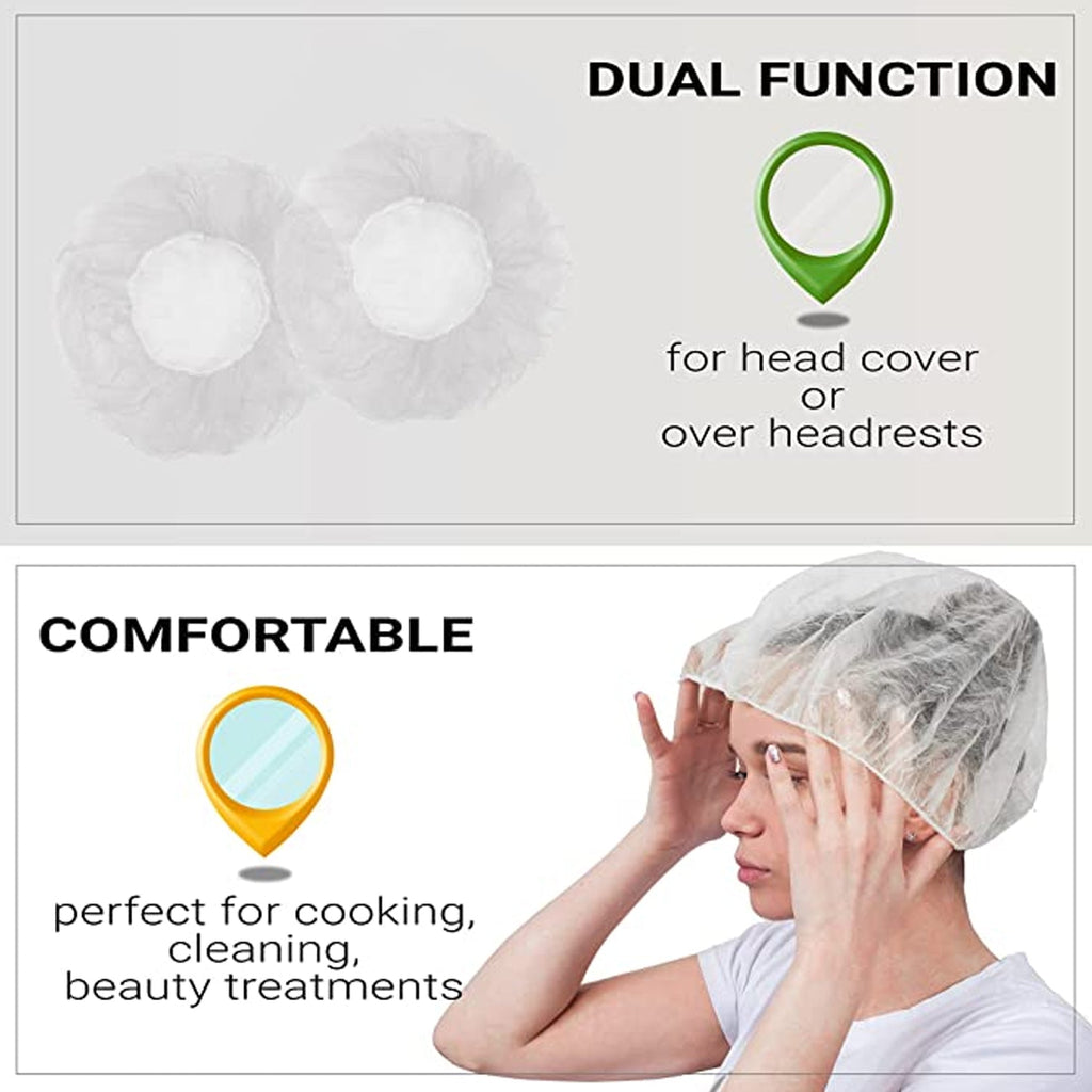 Large Disposable Waterproof Shower Caps – 12 Pack for Women, Travel, Hotel, Spa, Salon