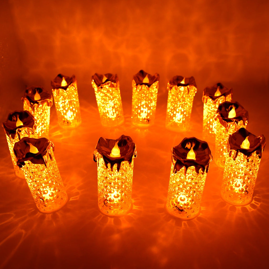 Gold LED Flameless Candles for Decor & Gifting, Diwali (12 Pc MOQ)