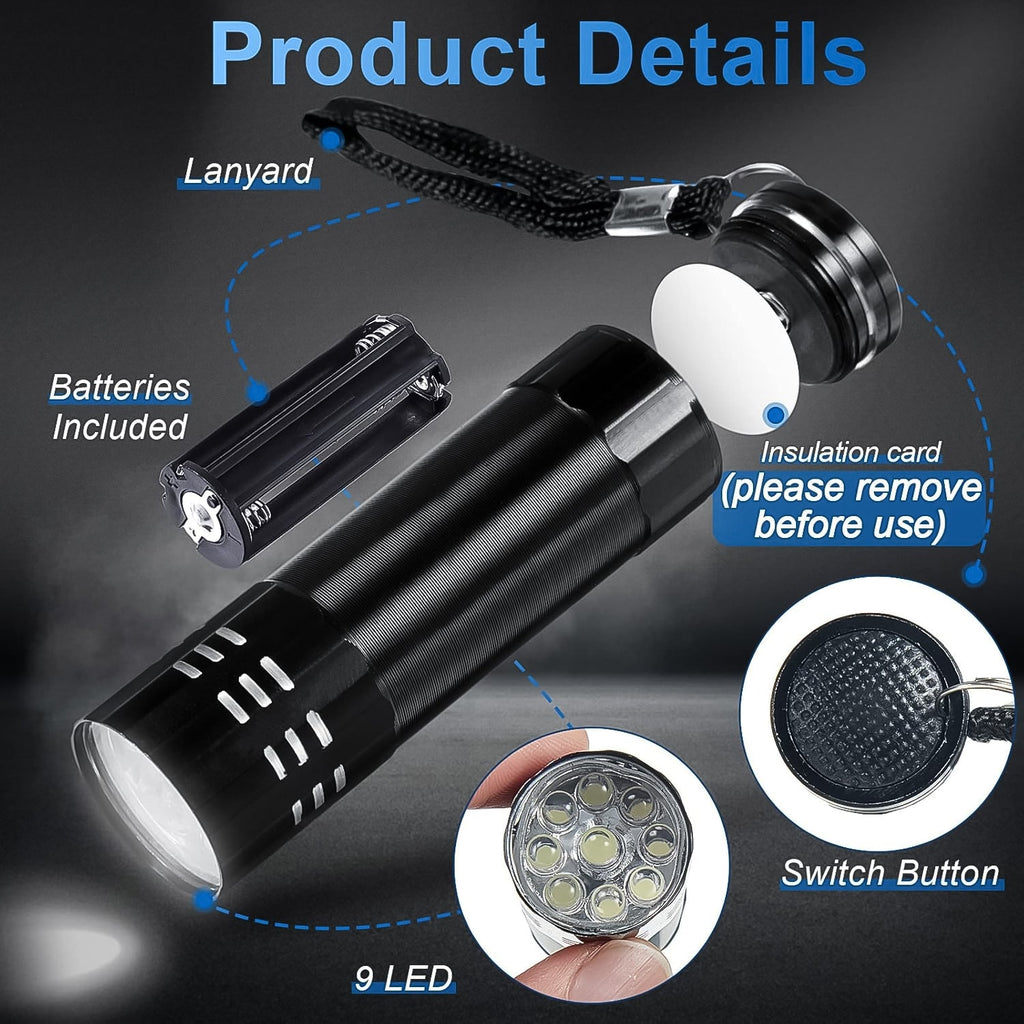 Portable Mini Torch - Super-Bright LED Flashlight with 3AAA Batteries Included